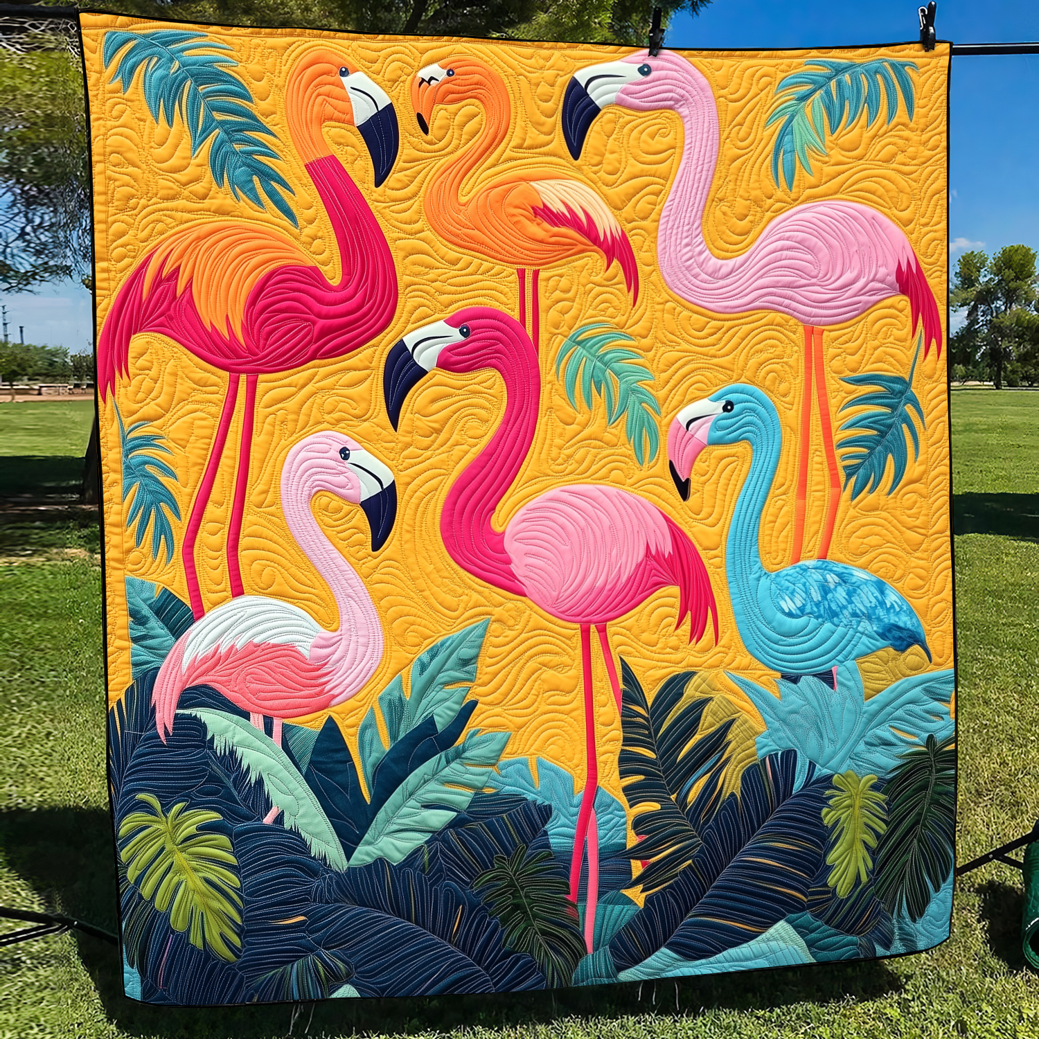 Adorable Flamingo Quilted Blanket Flamingo Gifts For Ladies
