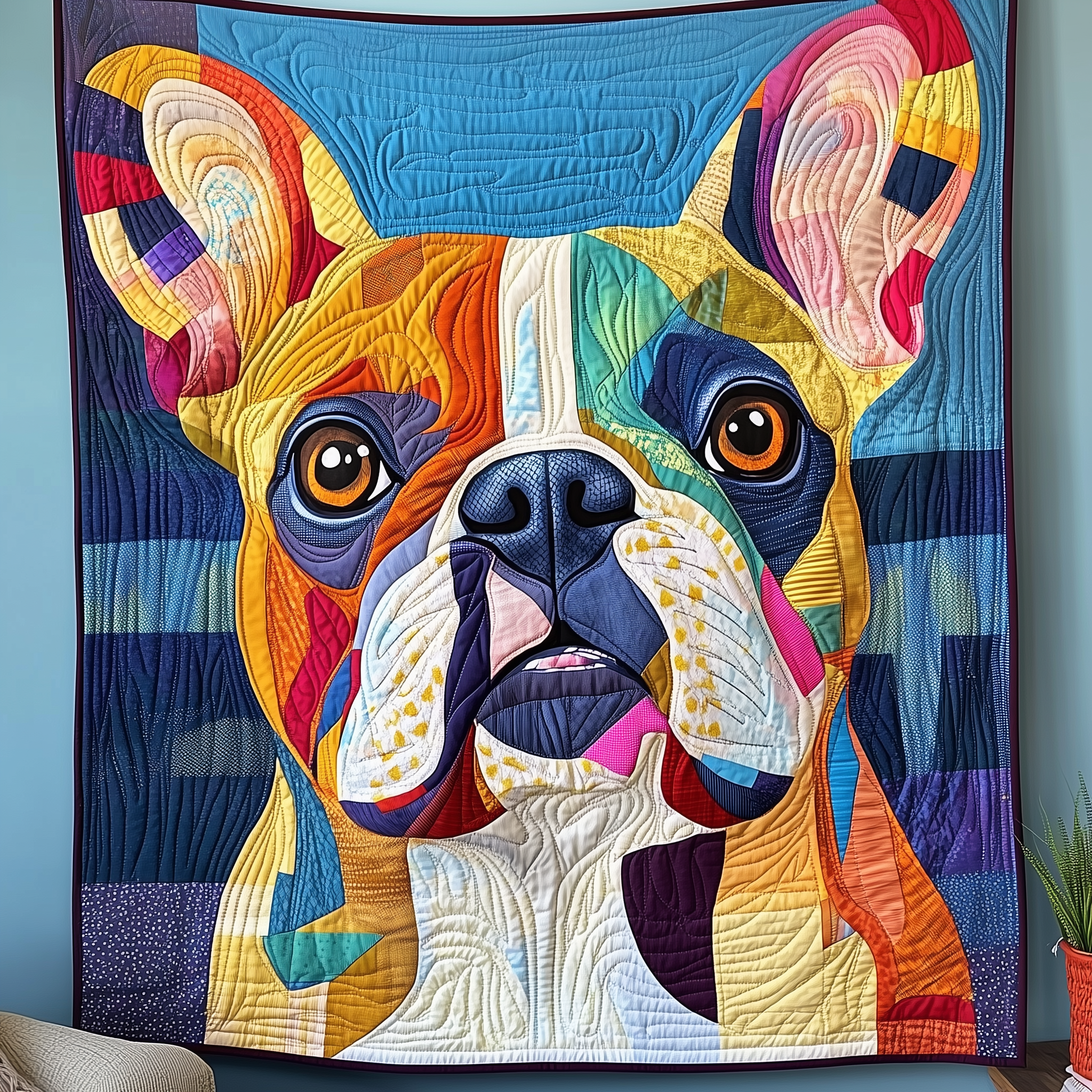 Adorable French Bulldog Friendly Quilted Blanket Dog Themed Cute French Bulldog Gifts