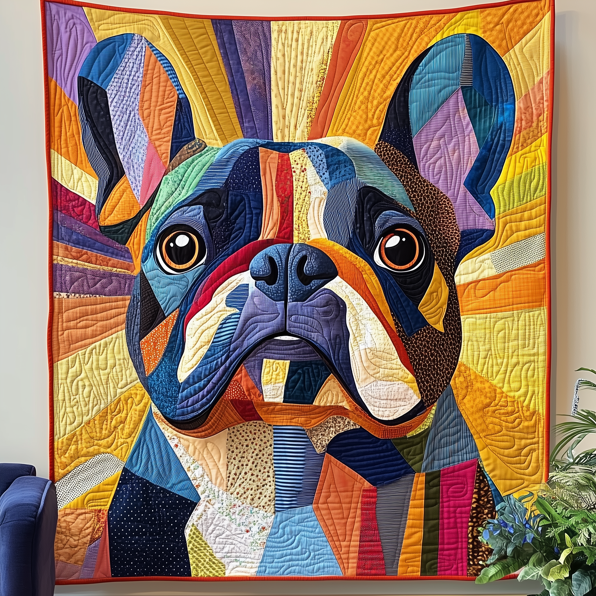 Adorable French Bulldog Stylish Quilted Blanket Dog Themed Bulldog Owner Gifts