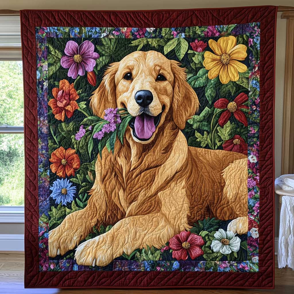 Adorable Golden Retriever Gift Quilt Blanket Couch Blanket Best Mother's Day Gifts For First Time Mom
