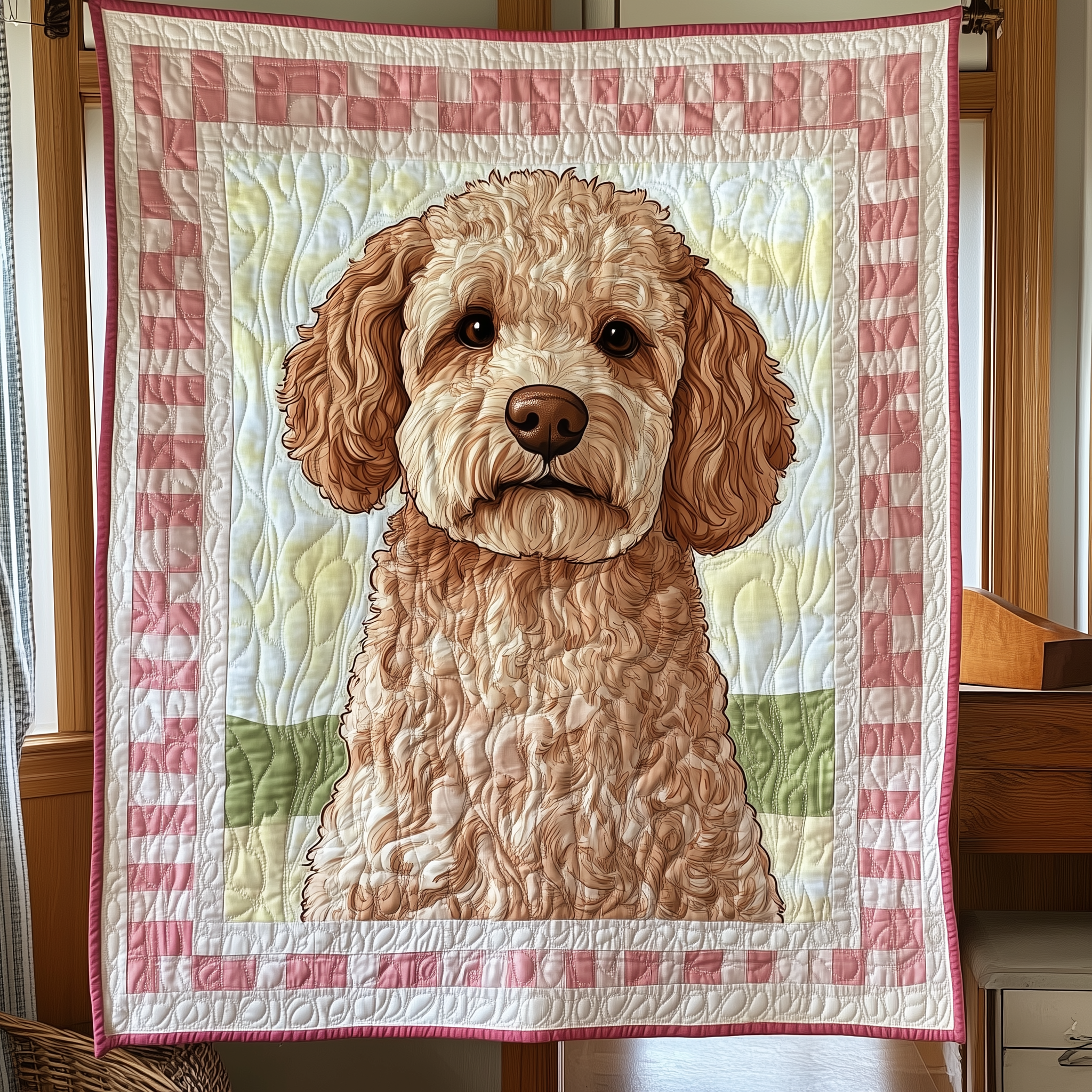 Adorable Goldendoodle Cute Dog Quilted Blanket Goldendoodle Lover Gifts For Christmas