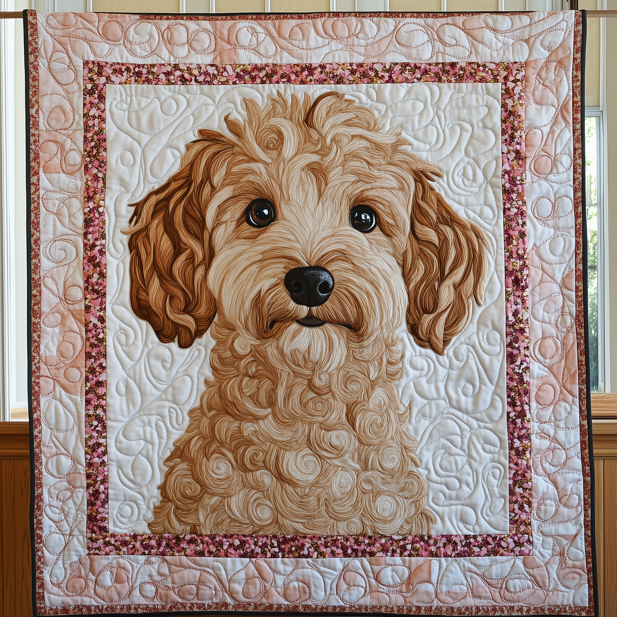 Adorable Goldendoodle Dog Curly Quilted Blanket Pet Owner Goldendoodle Lover Gifts