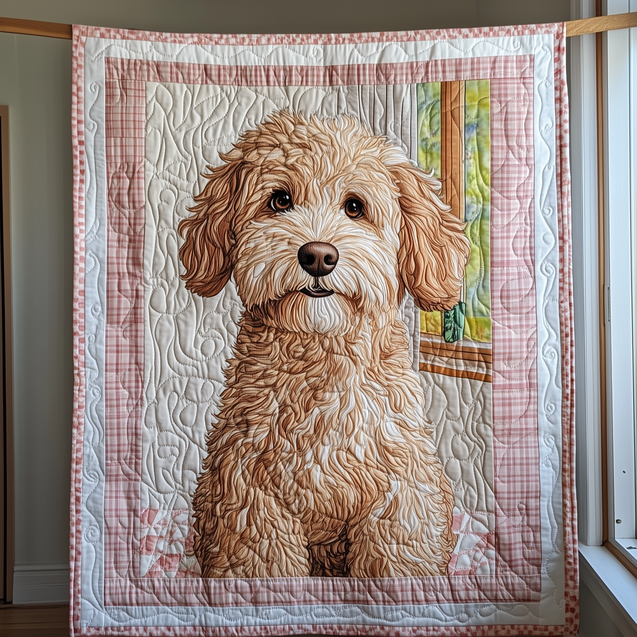 Adorable Goldendoodle Dog Fluffy Quilted Blanket Dog Themed Gifts For Goldendoodle Owners
