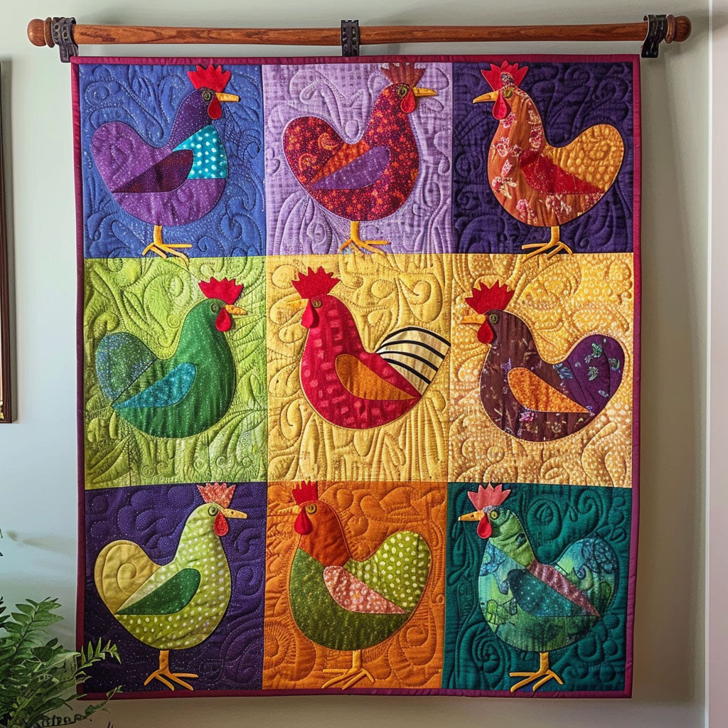 Adorable Hen House Quilted Blanket Chicken Gifts For Chicken Lovers