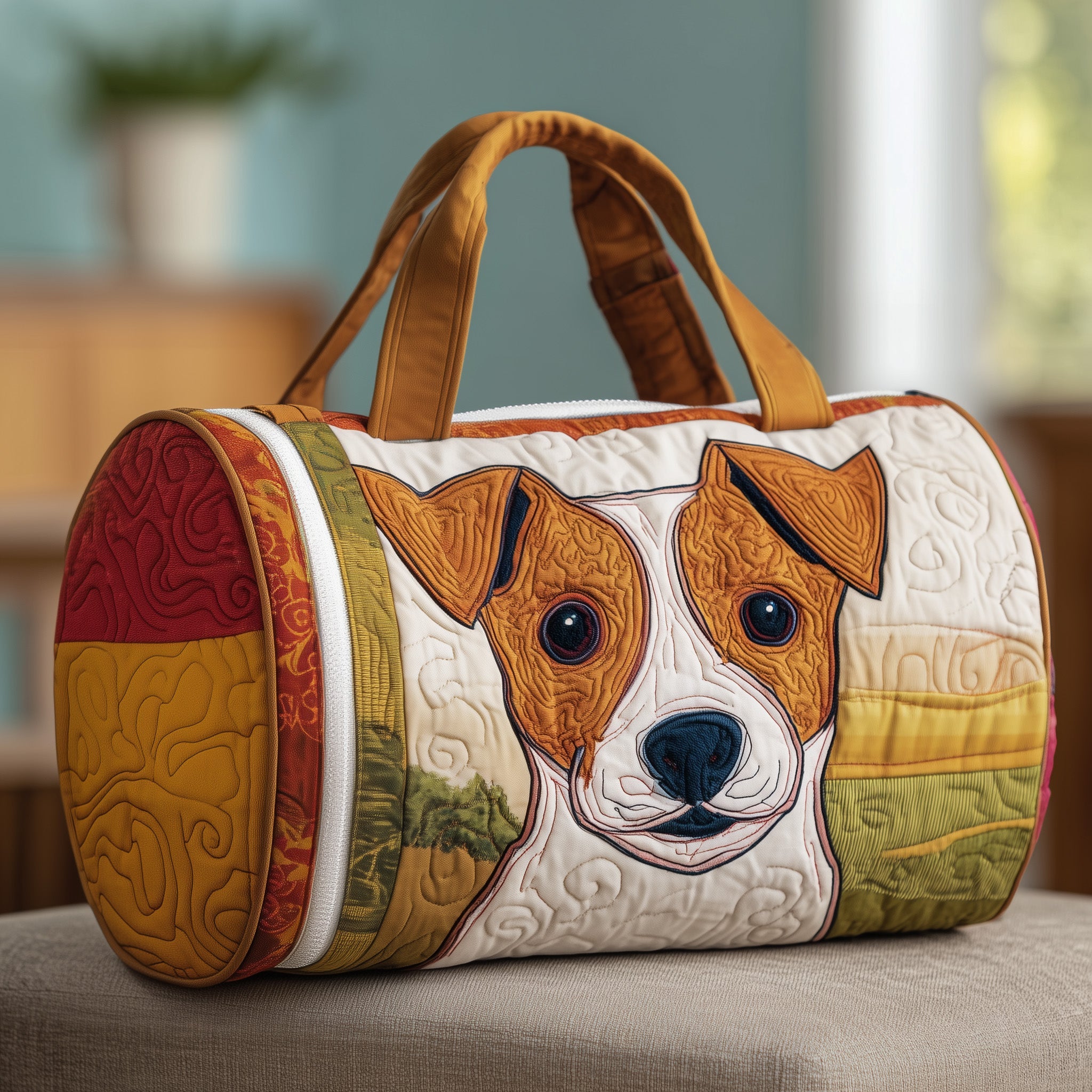 Adorable Jack Russell Quilted Duffle Bag Gift For Mom