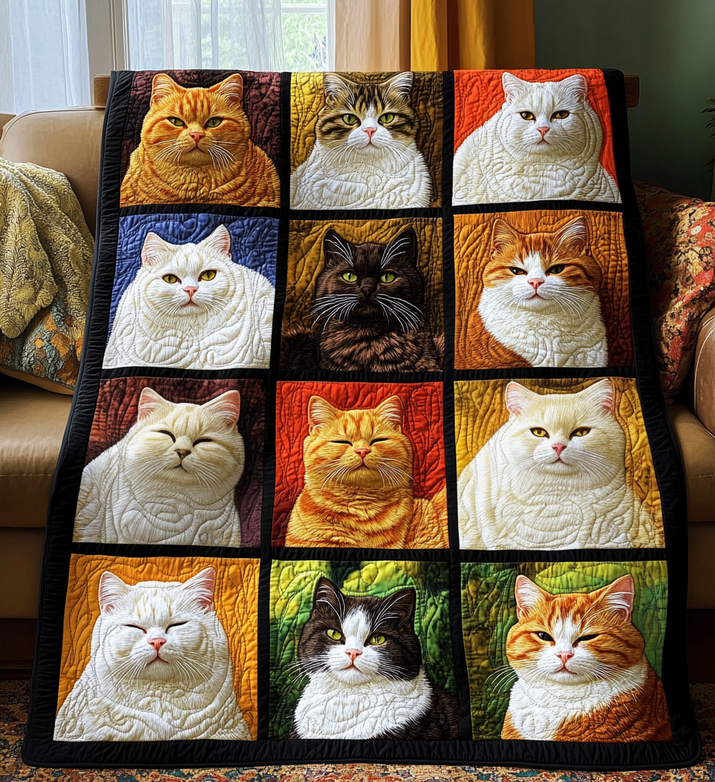 Adorable Kitten Quilted Blanket Gifts For Cat Owners