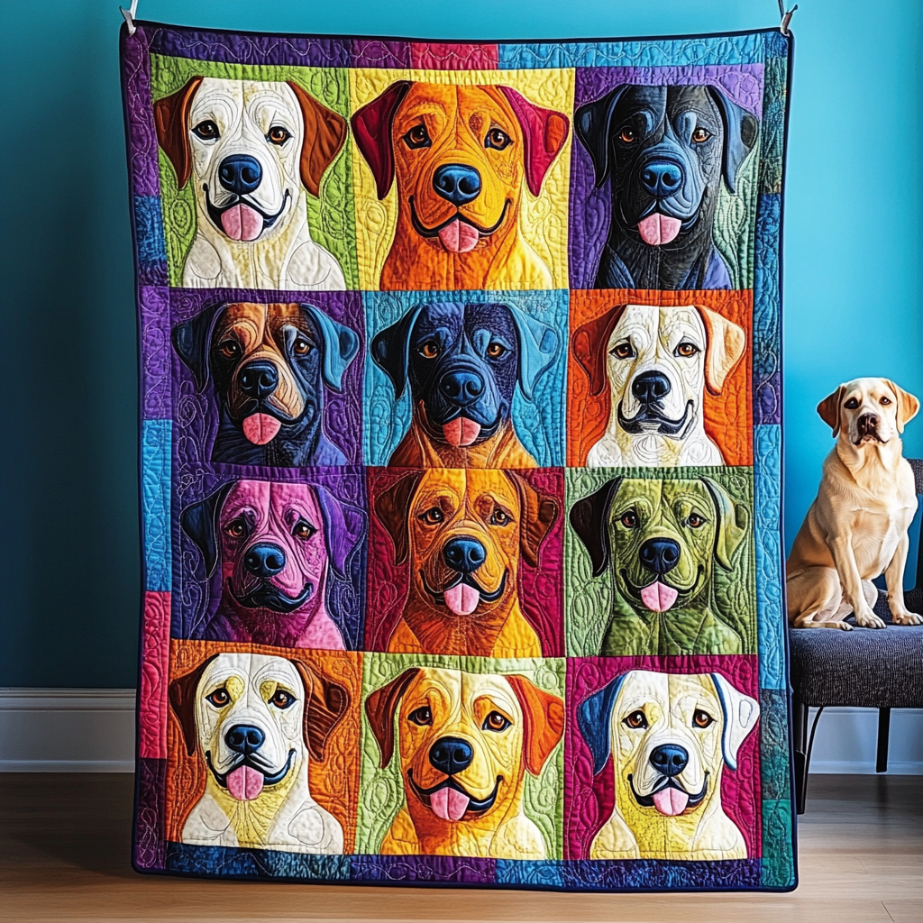 Adorable Labrador Quilted Blanket Best Christmas Gifts For Dog Lovers
