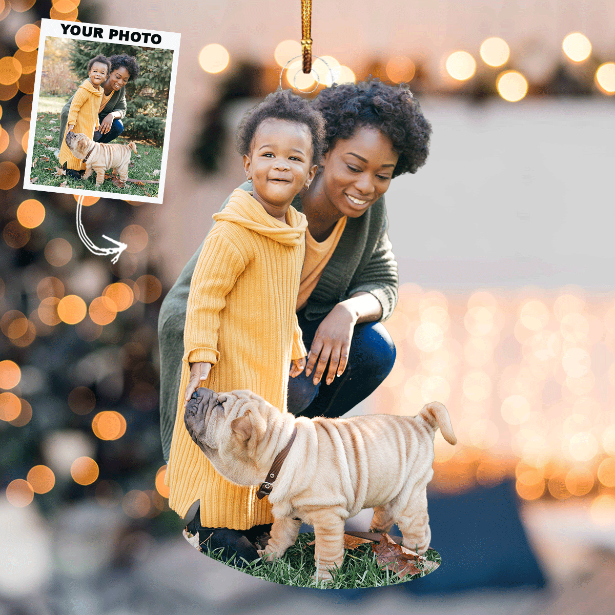 Adorable Moments Personalized Photo Mica Ornament Gift For Family Family Members