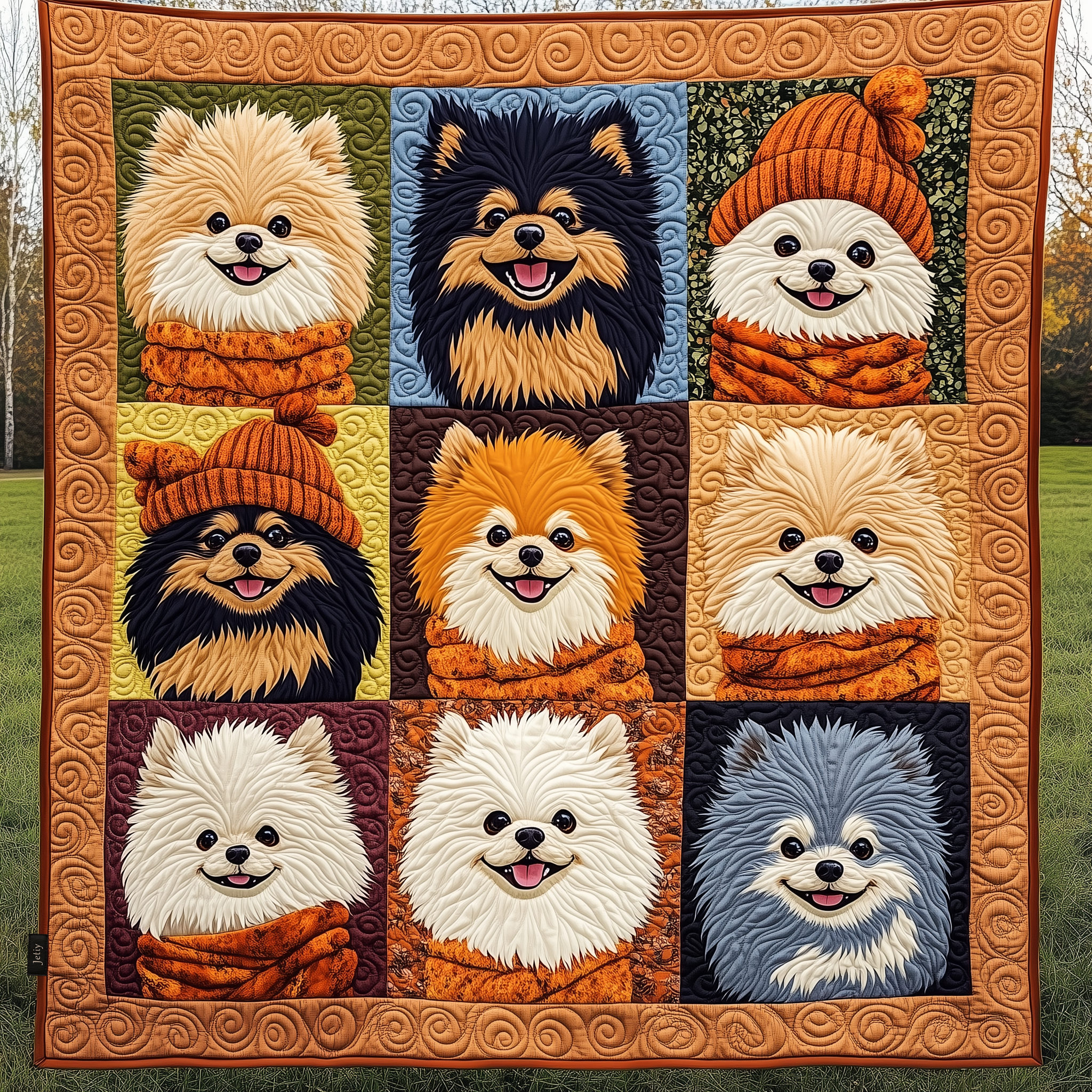 Adorable Pomeranian Dog Cute Design Quilted Blanket Pomeranian Themed Gifts For Girls