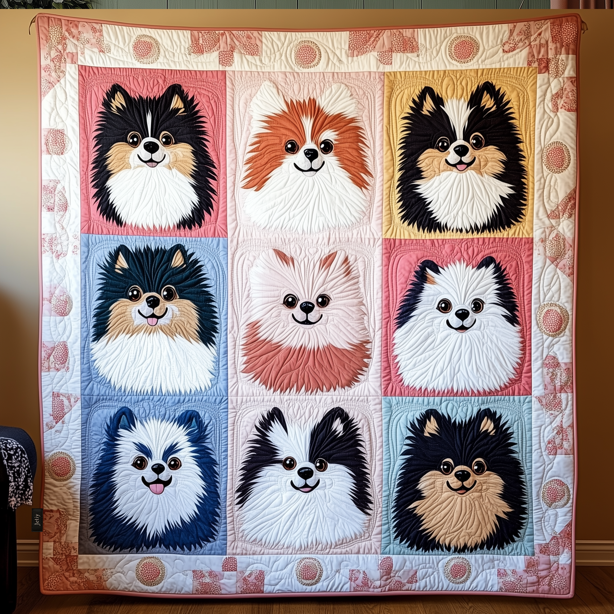Adorable Pomeranian Dog Fluffy Quilted Blanket Cute Pomeranian Themed Gifts For Her