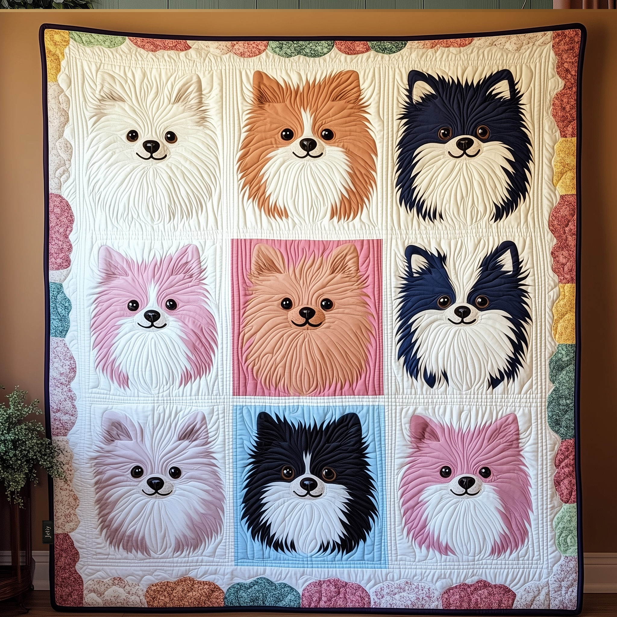 Adorable Pomeranian Dog Soft Quilted Blanket Pomeranian Themed Gifts For Mom