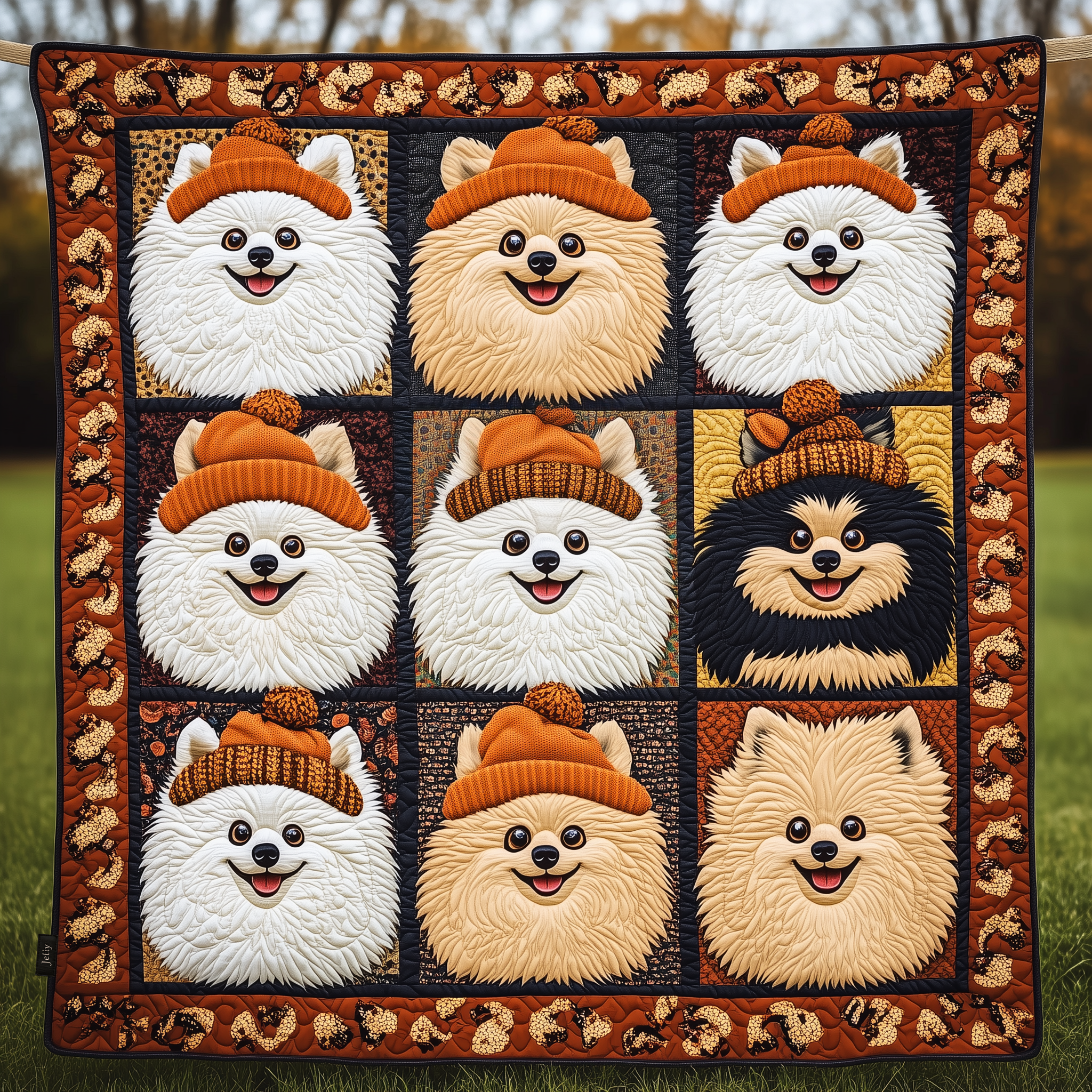 Adorable Pomeranian Dog Tiny Quilted Blanket Cute Puppy Pomeranian Themed Gifts