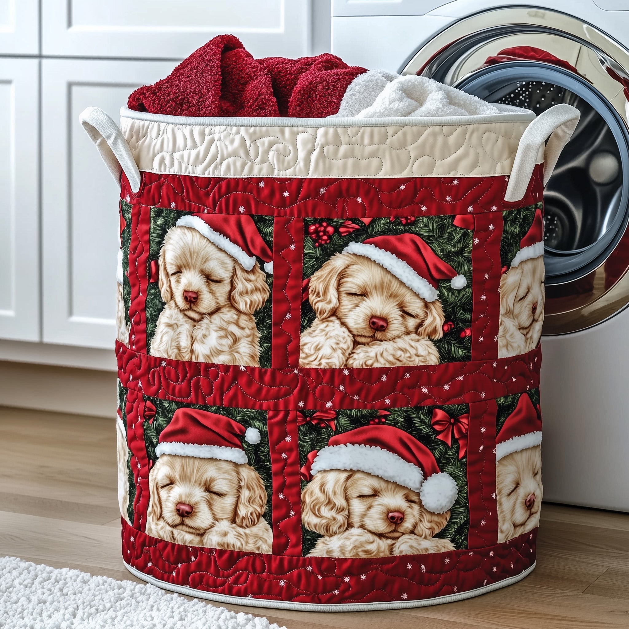 Adorable Poodle Quilted Laundry Basket Cool Gifts For Dog Lovers