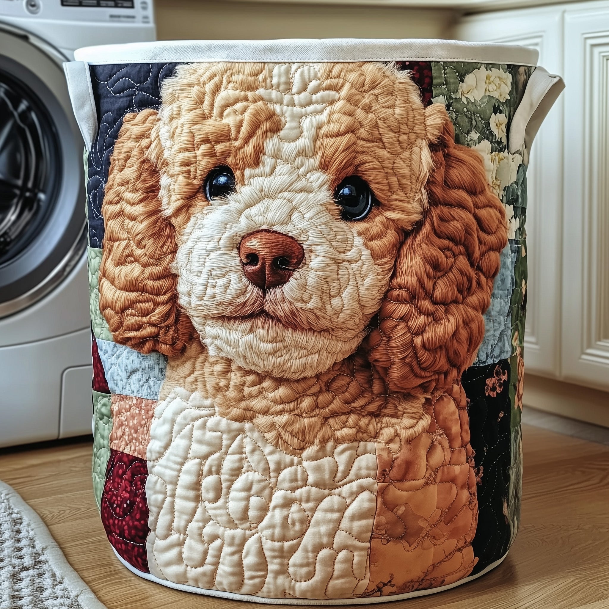 Adorable Poodle Quilted Laundry Basket Perfect Gift For Dog Lovers