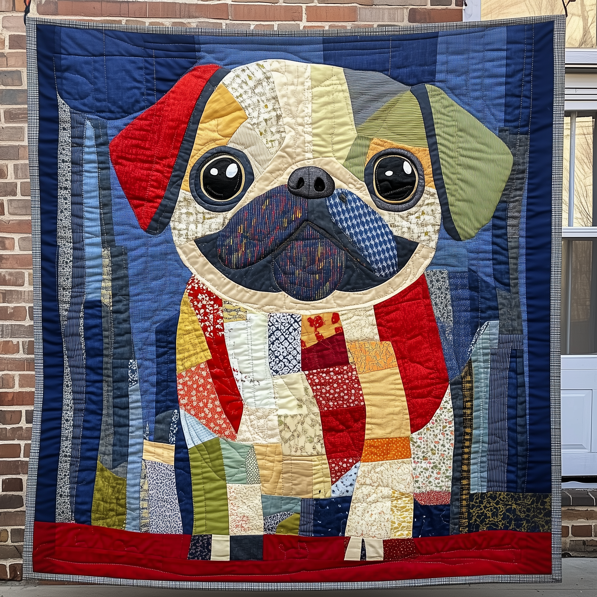 Adorable Pug Puppy Dog Happy Quilted Christmas Presents For Pug Owners