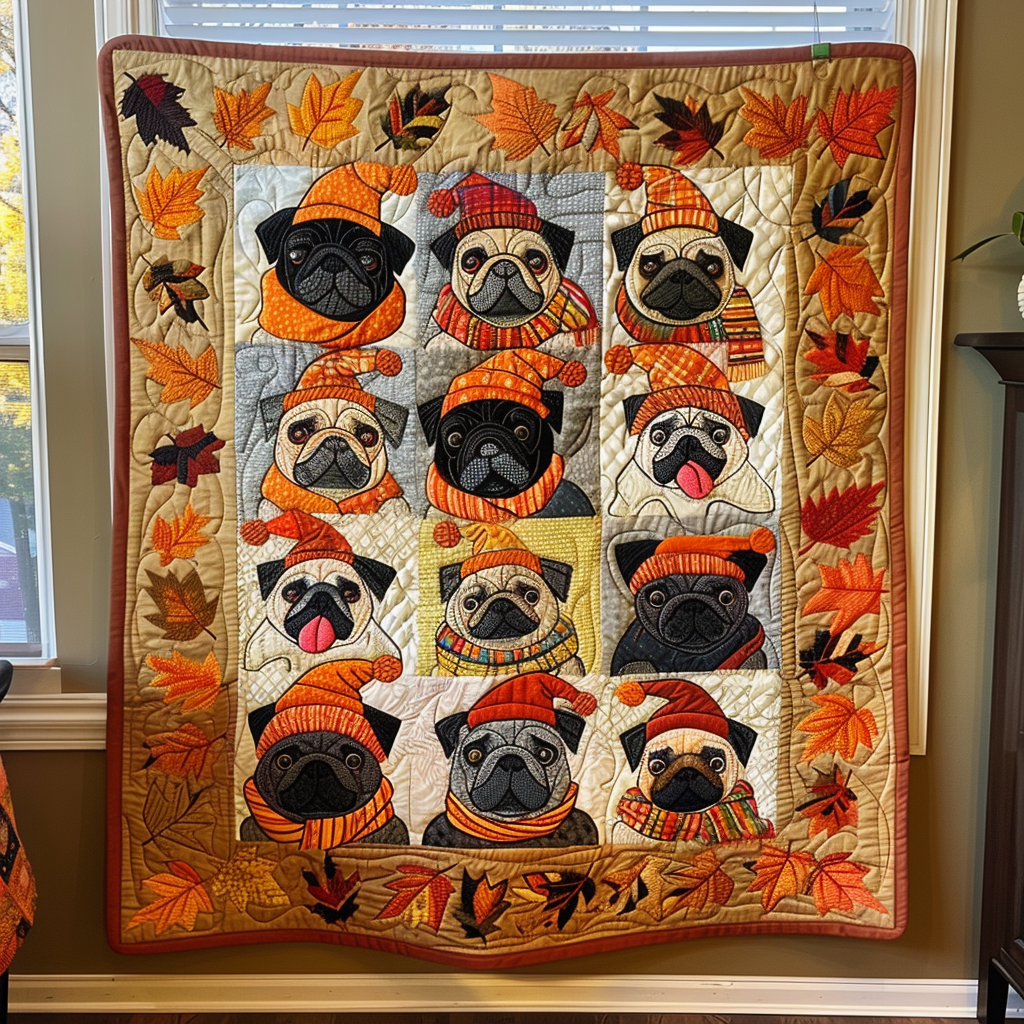 Adorable Pug Quilted Blanket Dog Gift Ideas For Dog Owners