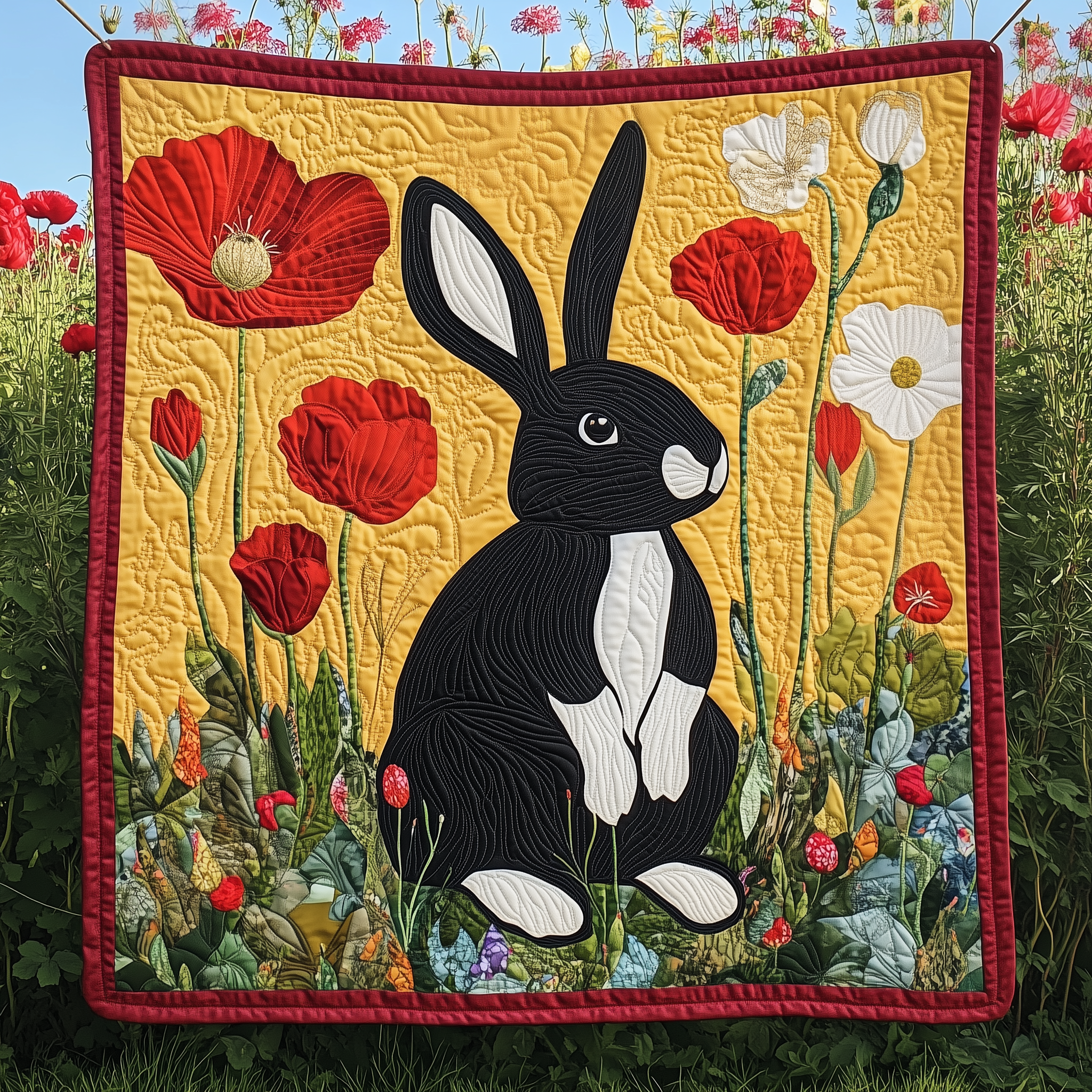 Adorable Rabbit Bunny Soft Quilted Blanket Kids Bedroom Bunny Presents For Rabbit Owners
