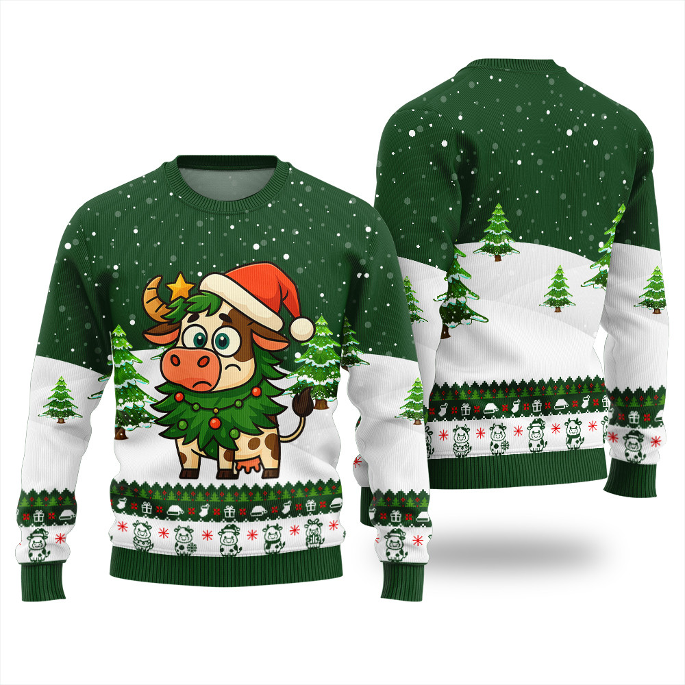 Adorable Santa Cow Funny Christmas Sweater Warm Winter Merch Gift for Someone You Love