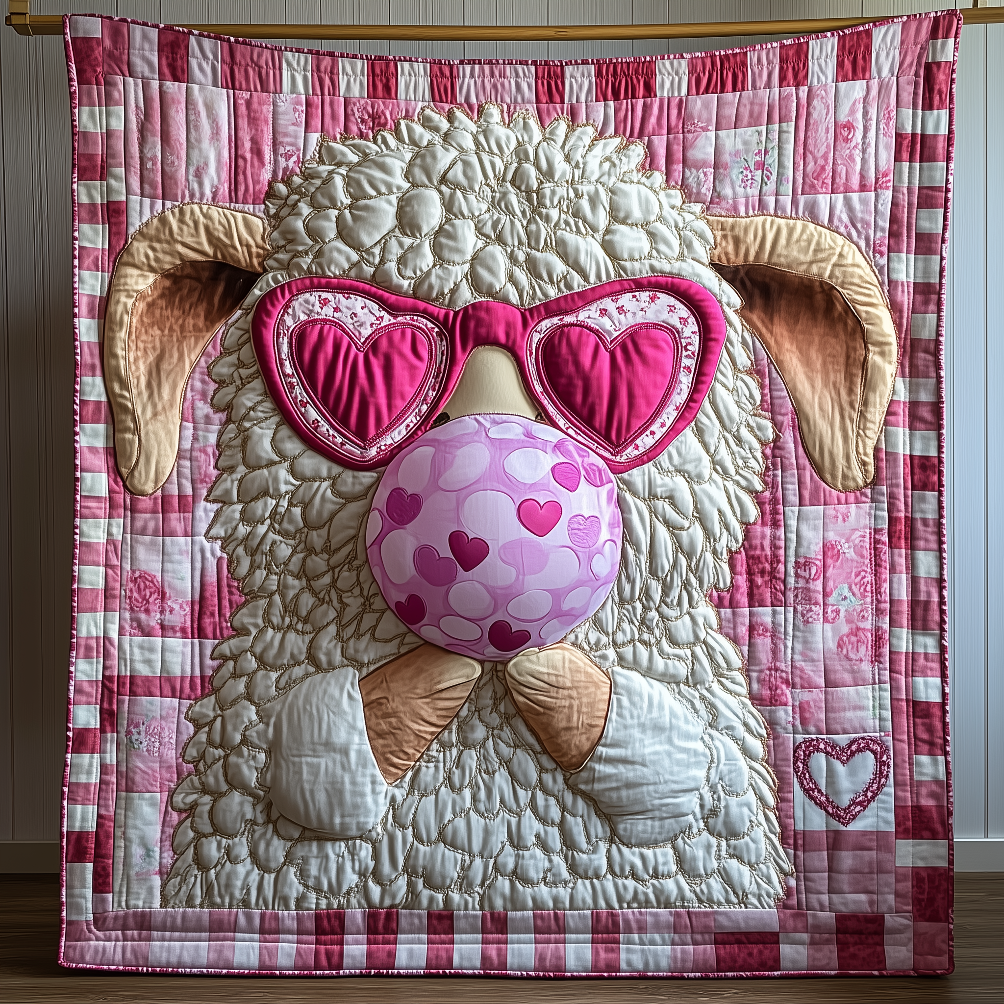 Adorable Sheep Farm Animal Quilted Blanket Farmhouse Sheep Novelty Gifts