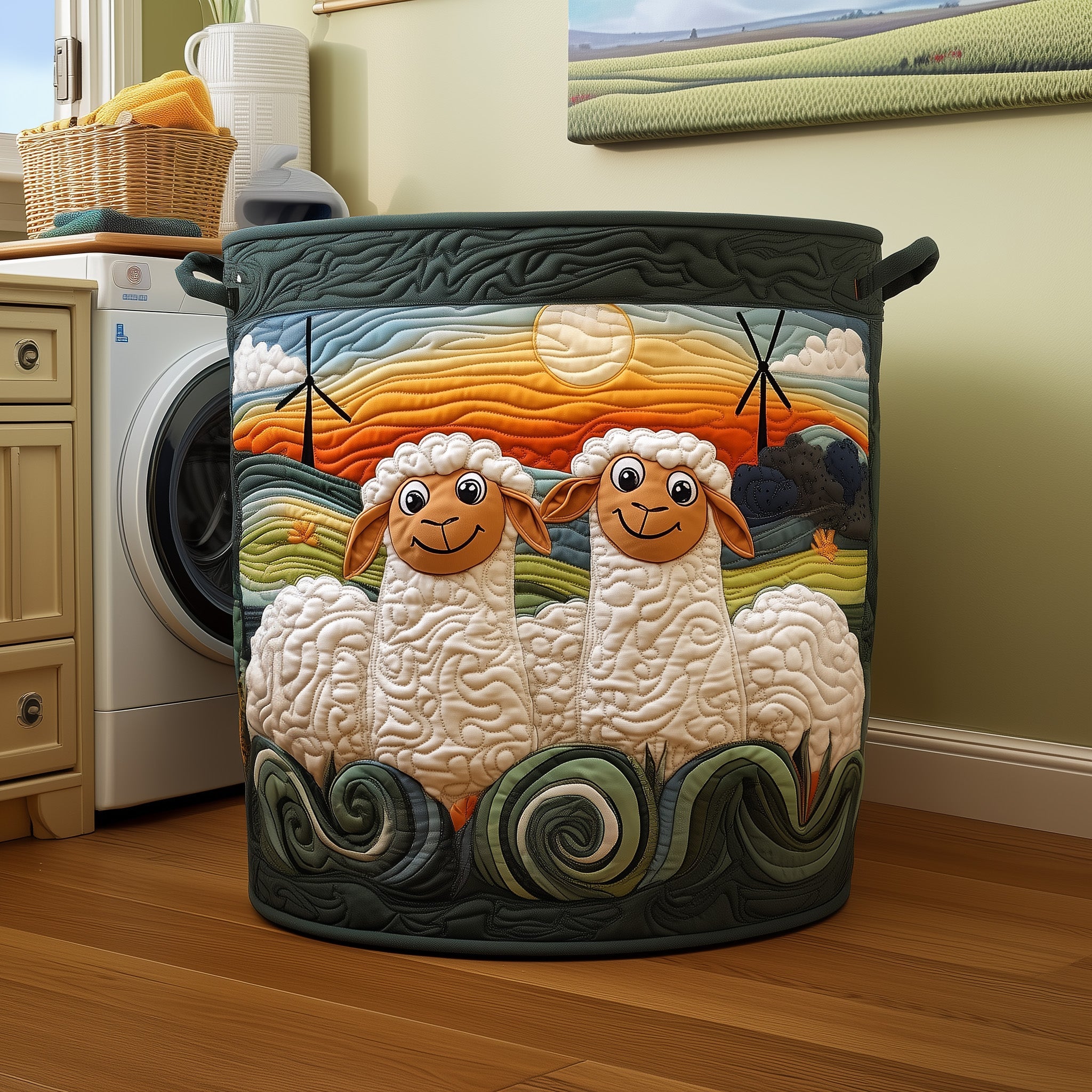 Adorable Sheep Quilted Laundry Basket Best Cute Gifts For Sheep Lovers