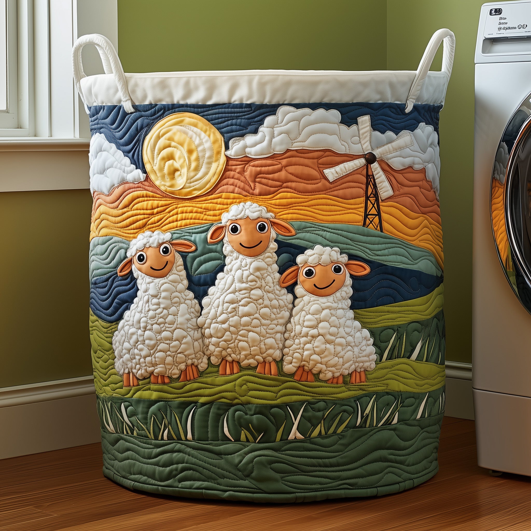 Adorable Sheep Quilted Laundry Basket Cute Gifts For Sheep Lovers