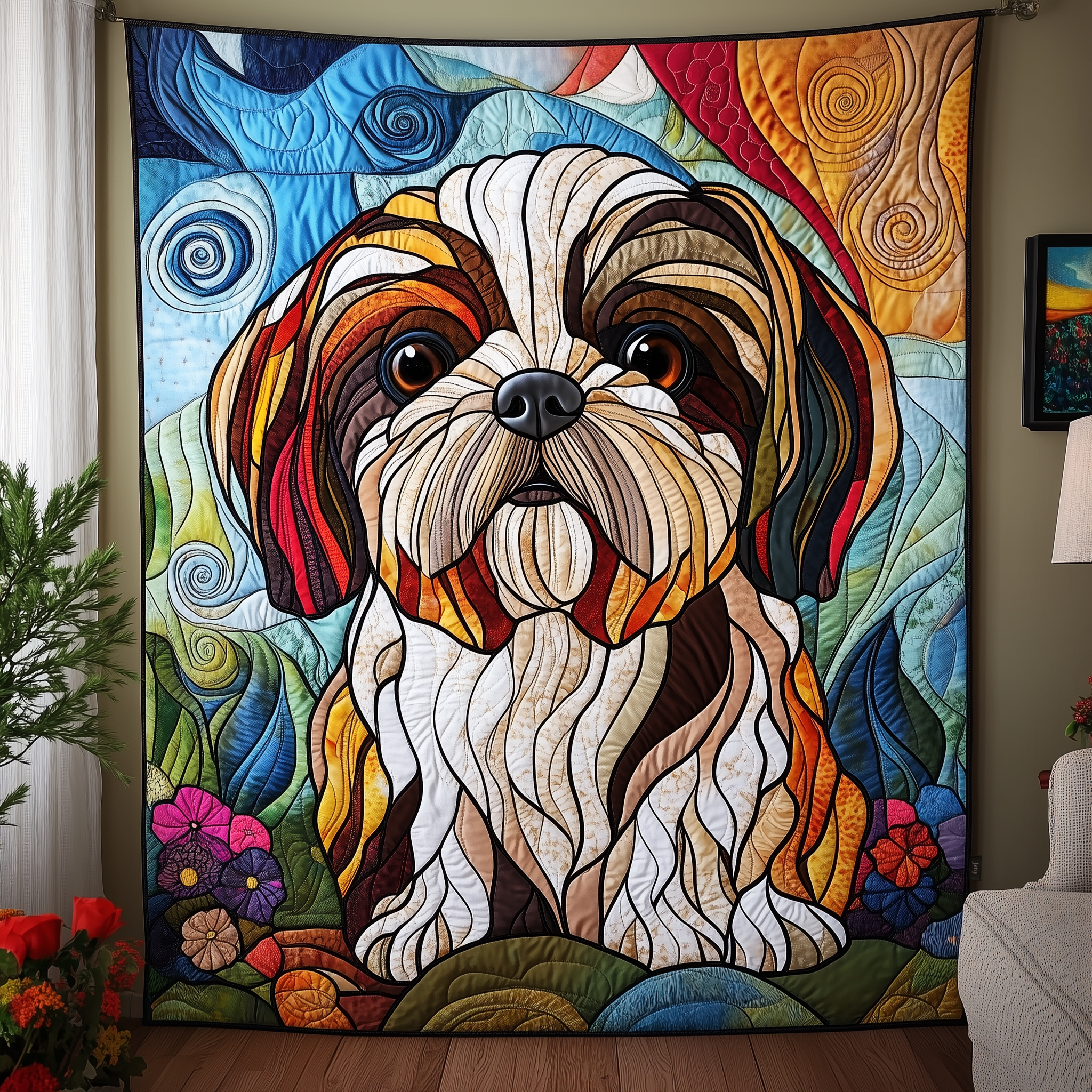 Adorable Shih Tzu Dog Classic Quilted Blanket Cute Puppy Gift Ideas For Shih Tzu Lovers