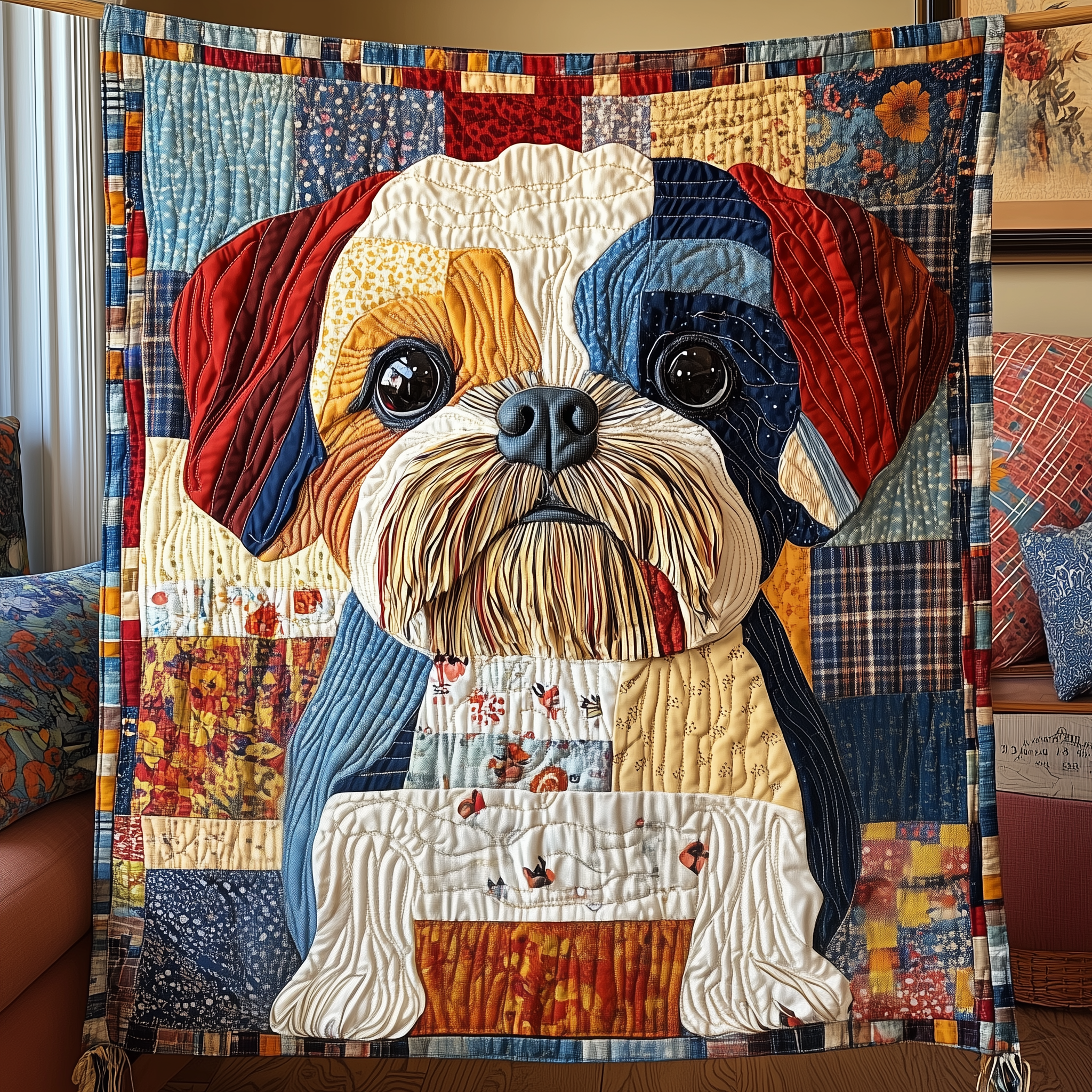 Adorable Shih Tzu Dog Cute Puppy Quilted Blanket Christmas Gift Ideas For Shih Tzu Lovers