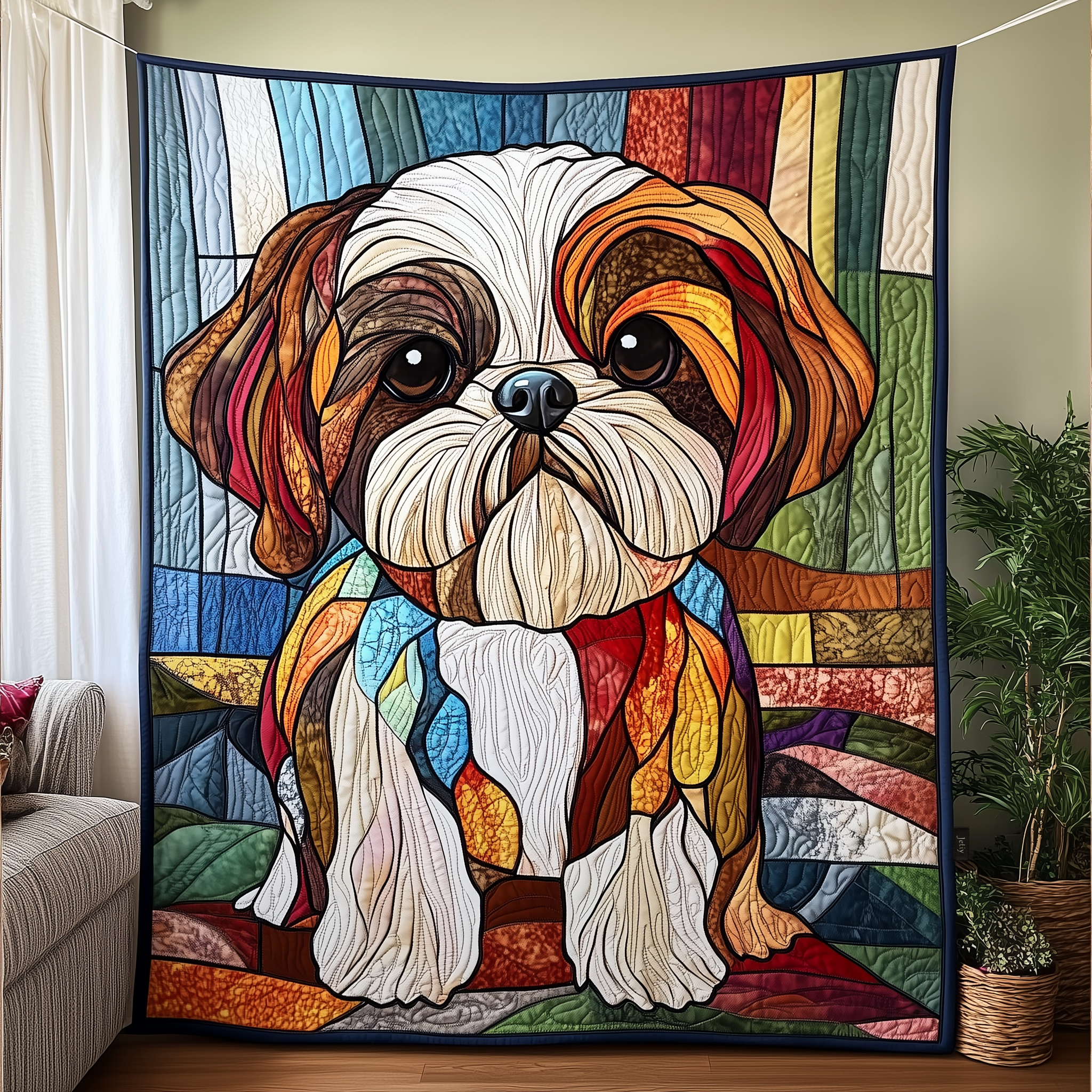 Adorable Shih Tzu Dog Elegant Quilted Blanket Xmas Shih Tzu Owner Gifts For Parents