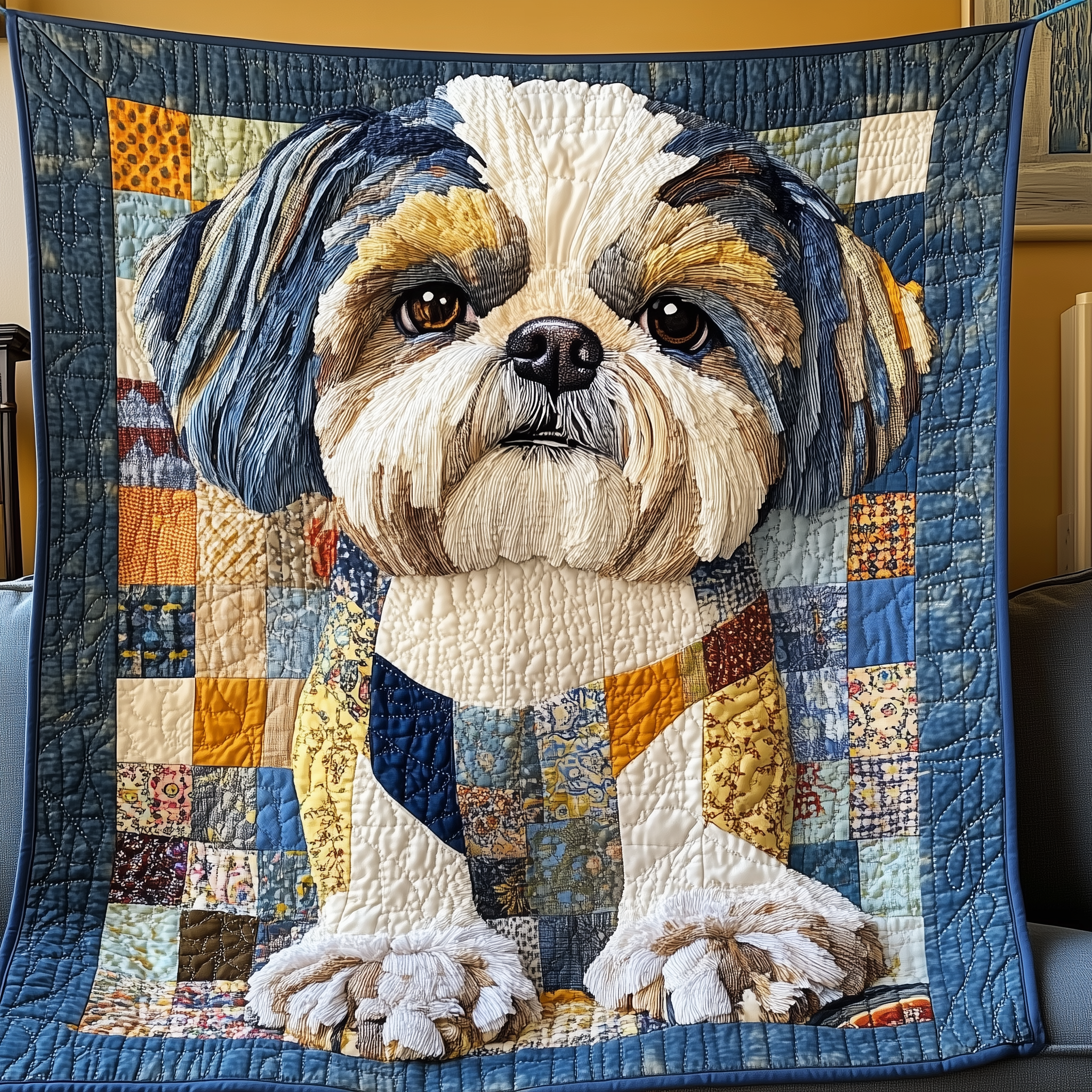 Adorable Shih Tzu Dog Friendly Quilted Blanket Cute Gifts For Shih Tzu Lovers