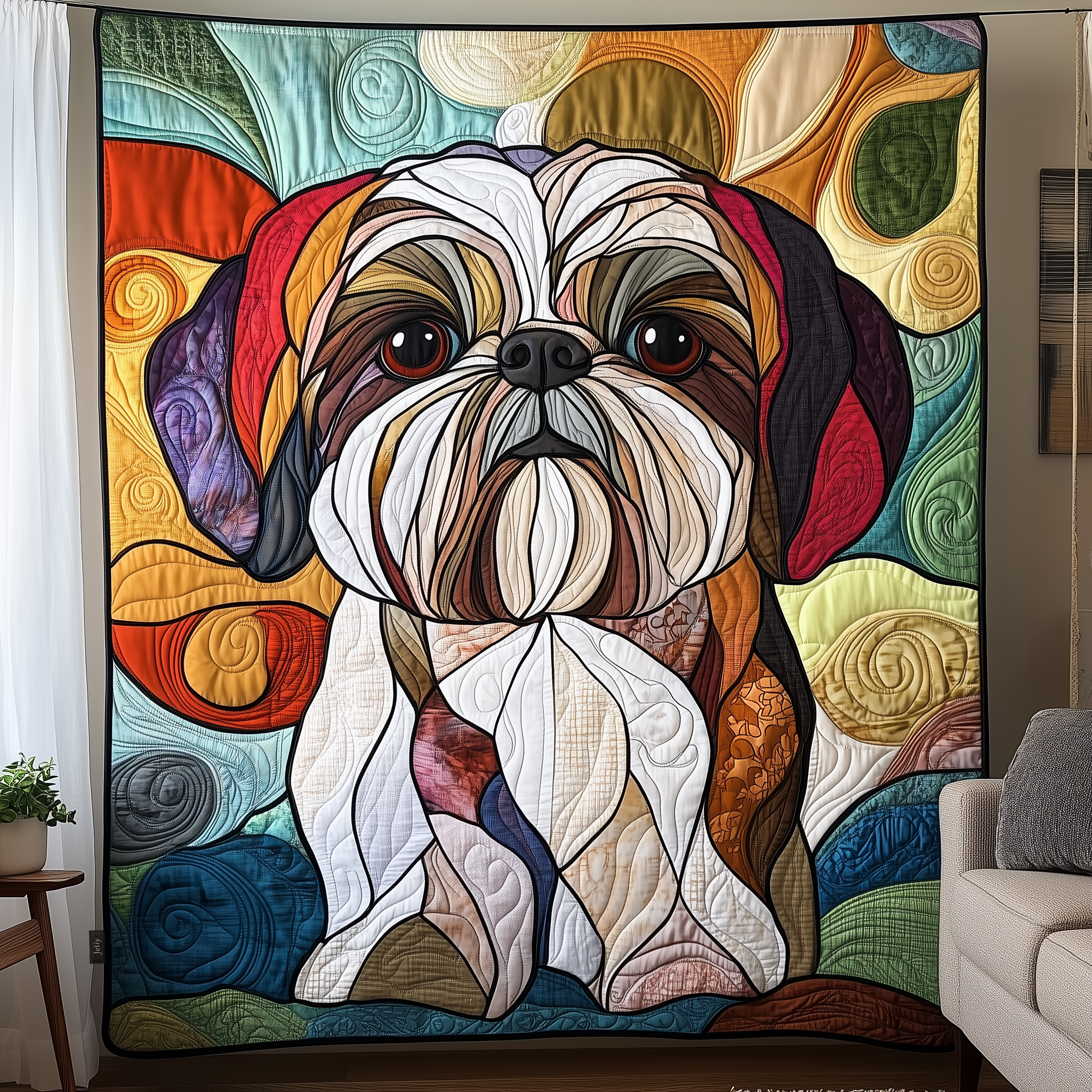 Adorable Shih Tzu Dog Modern Quilted Blanket Shih Tzu Owner Present Ideas
