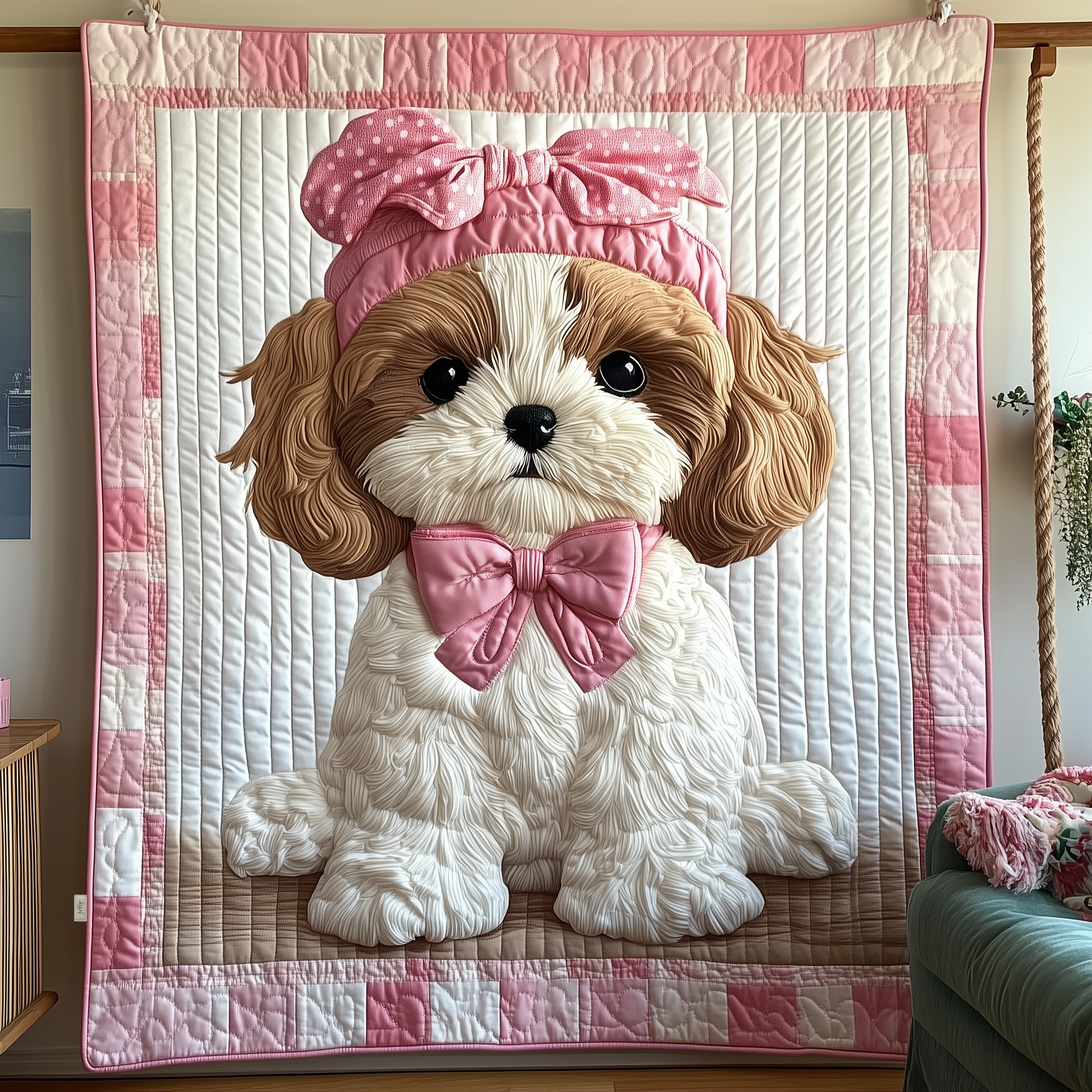 Adorable Shih Tzu Dog Vintage Quilted Blanket Cute Shih Tzu Owner Gifts For Girlfriend