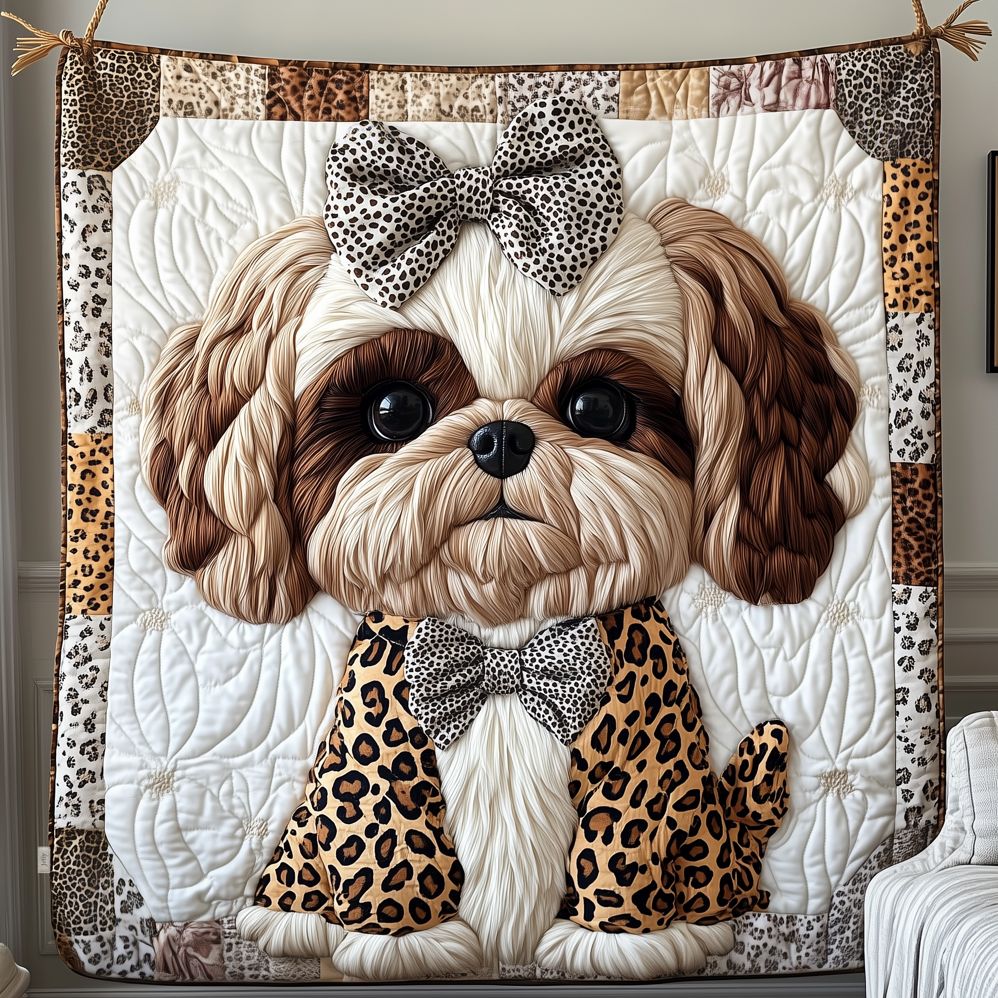 Adorable Shih Tzu Soft Cozy Quilted Blanket Cute Shih Tzu Themed Gifts