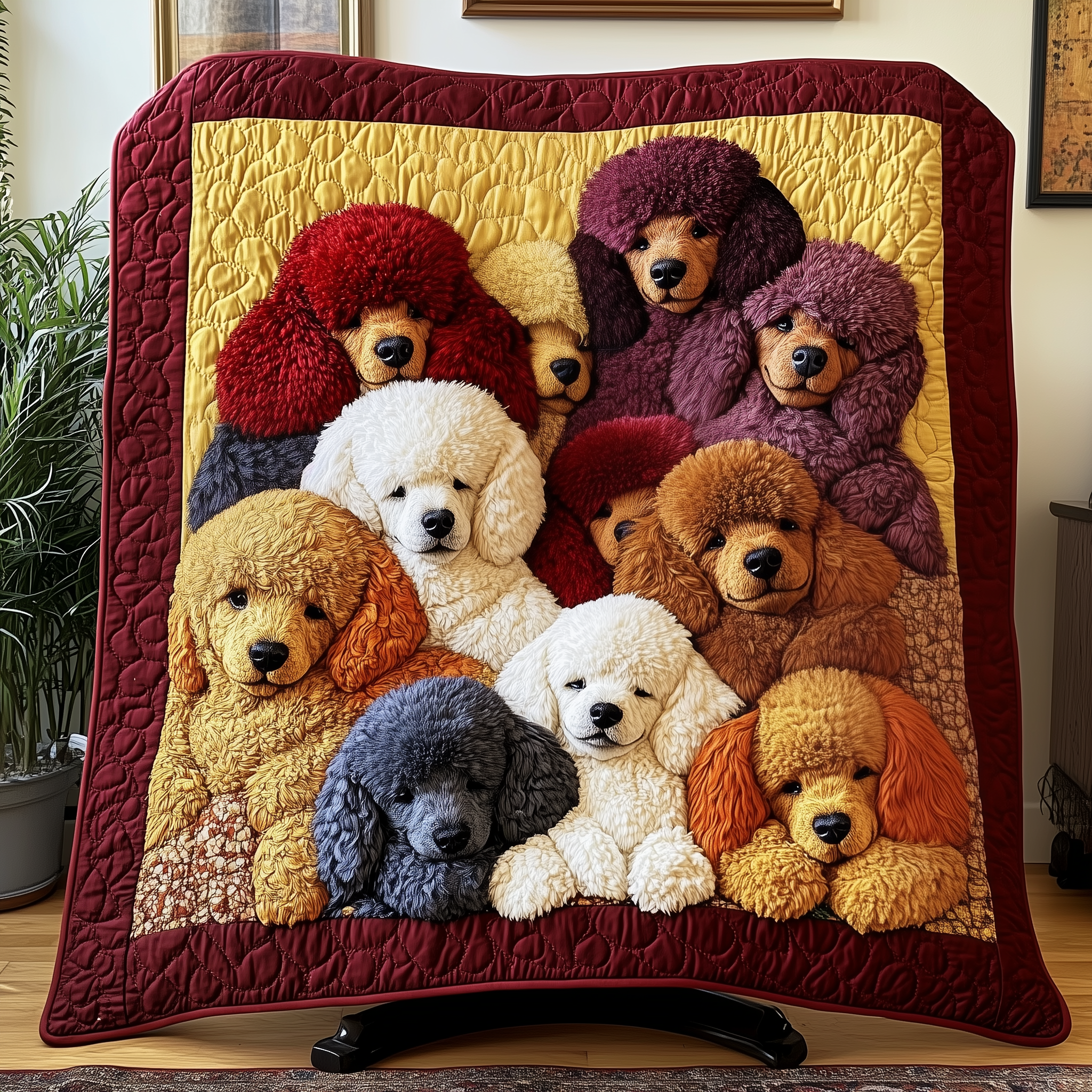 Adorable Sleepy Poodles Classic Quilted Blanket Poodles Themed Gifts For Girls