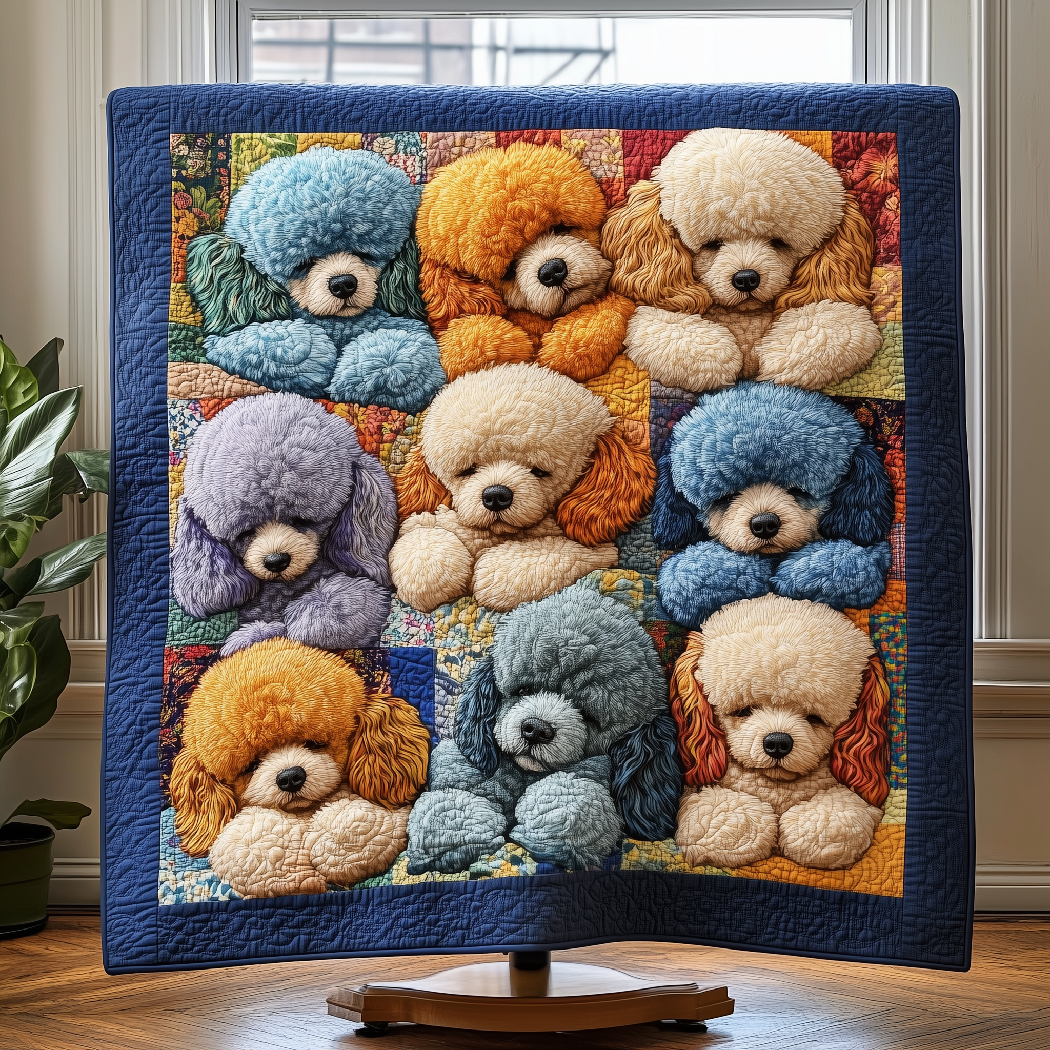 Adorable Sleepy Poodles Fluffy Quilted Blanket Best Gifts For Poodles Owners