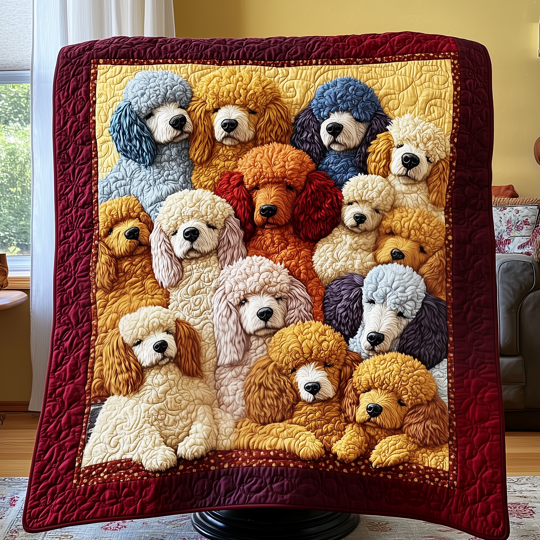 Adorable Sleepy Poodles Modern Quilted Blanket Gift Ideas For Poodles Lovers