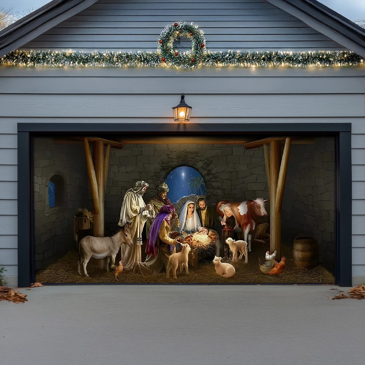 Adoration Of The Christ Christmas Garage Door Banner Winter Decorations Christian Xmas Gifts