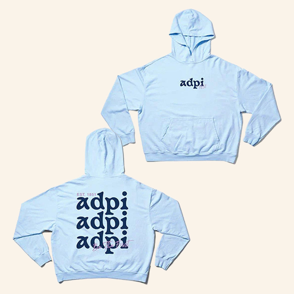 ADPI Merch Alpha Delta Pi Arctic Light Blue Hoodie Gifts For Girlfriend ADPI Merch Alpha Delta Pi Arctic Light Blue Hoodie Gifts For Girlfriend