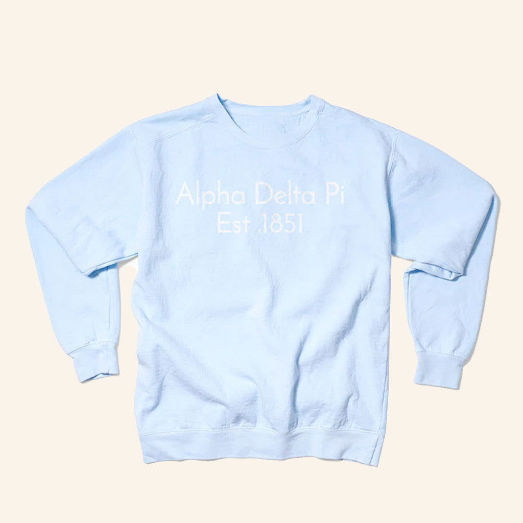 ADPI Merch Alpha Delta Pi Est Crewneck Sweatshirt Gifts For Wife ADPI Merch Alpha Delta Pi Est Crewneck Sweatshirt Gifts For Wife