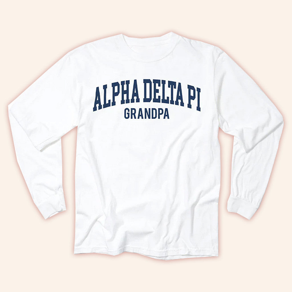 ADPI Merch Alpha Delta Pi Grandpa Long Sleeve Shirt Gifts For Grandpa