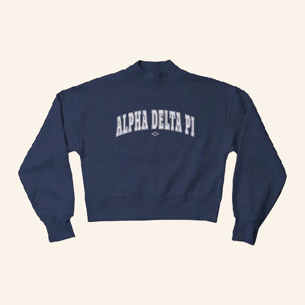 ADPI Merch Alpha Delta Pi Navy Sweatshirt Good Gifts For Her ADPI Merch Alpha Delta Pi Navy Sweatshirt Good Gifts For Her