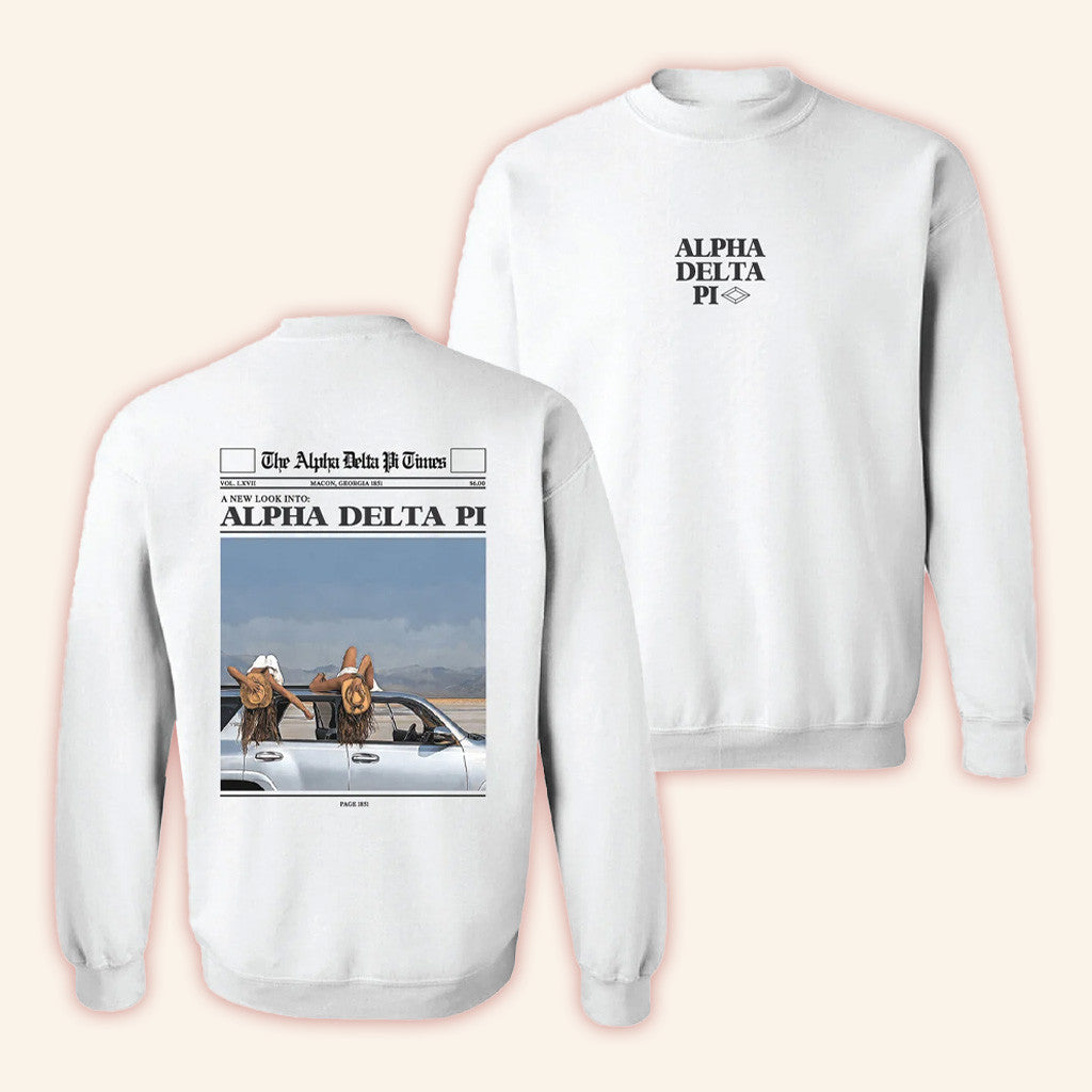 ADPI Merch Alpha Delta Pi Newsletter Crewneck Sweatshirt Present For Husband