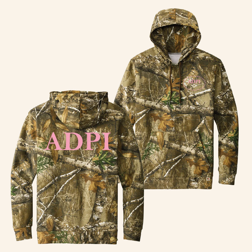 ADPI Merch Alpha Delta Pi Simple Camo Hoodie Birthday Gift For Husband