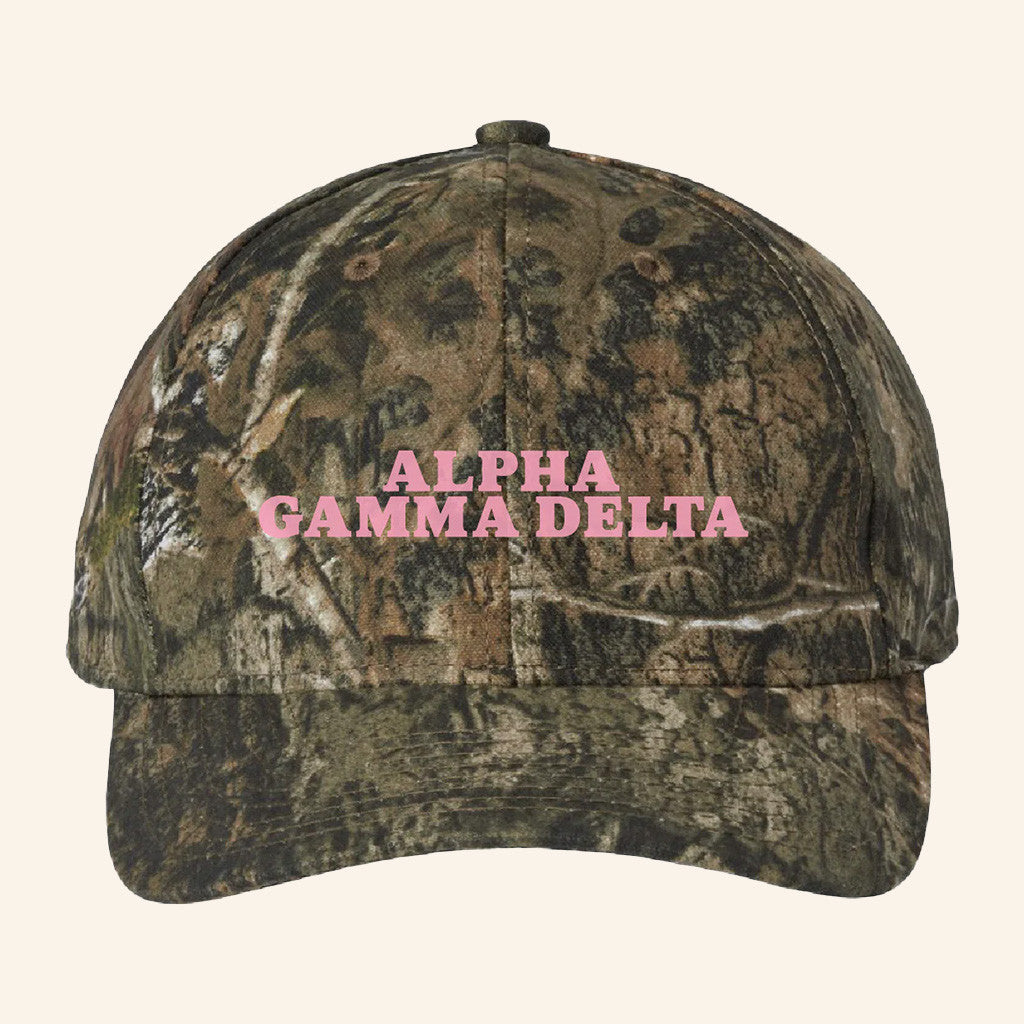 ADPI Merch Alpha Gamma Delta Pink Embroidered Camo Hat Gifts For Wife ADPI Merch Alpha Gamma Delta Pink Embroidered Camo Hat Gifts For Wife