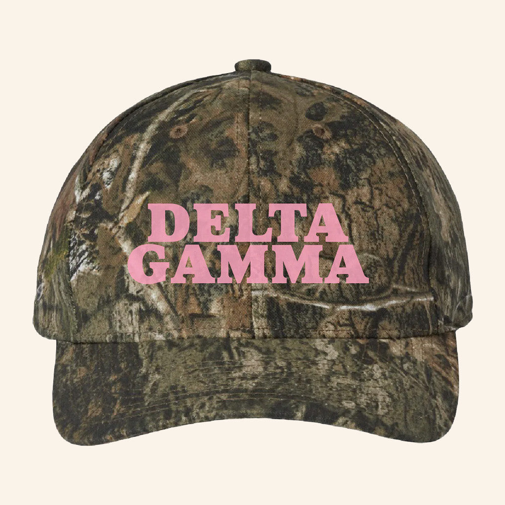 ADPI Merch Delta Gamma Pink Embroidered Camo Hat Birthday Present For Wife ADPI Merch Delta Gamma Pink Embroidered Camo Hat Birthday Present For Wife