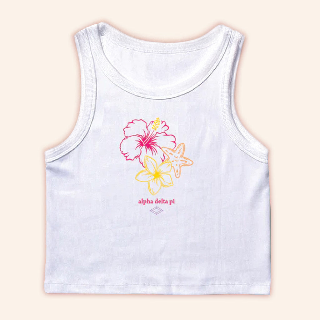 ADPI Merch Hibiscus Flowers Alpha Delta Pi Tank Birthday Ideas For Her ADPI Merch Hibiscus Flowers Alpha Delta Pi Tank Birthday Ideas For Her