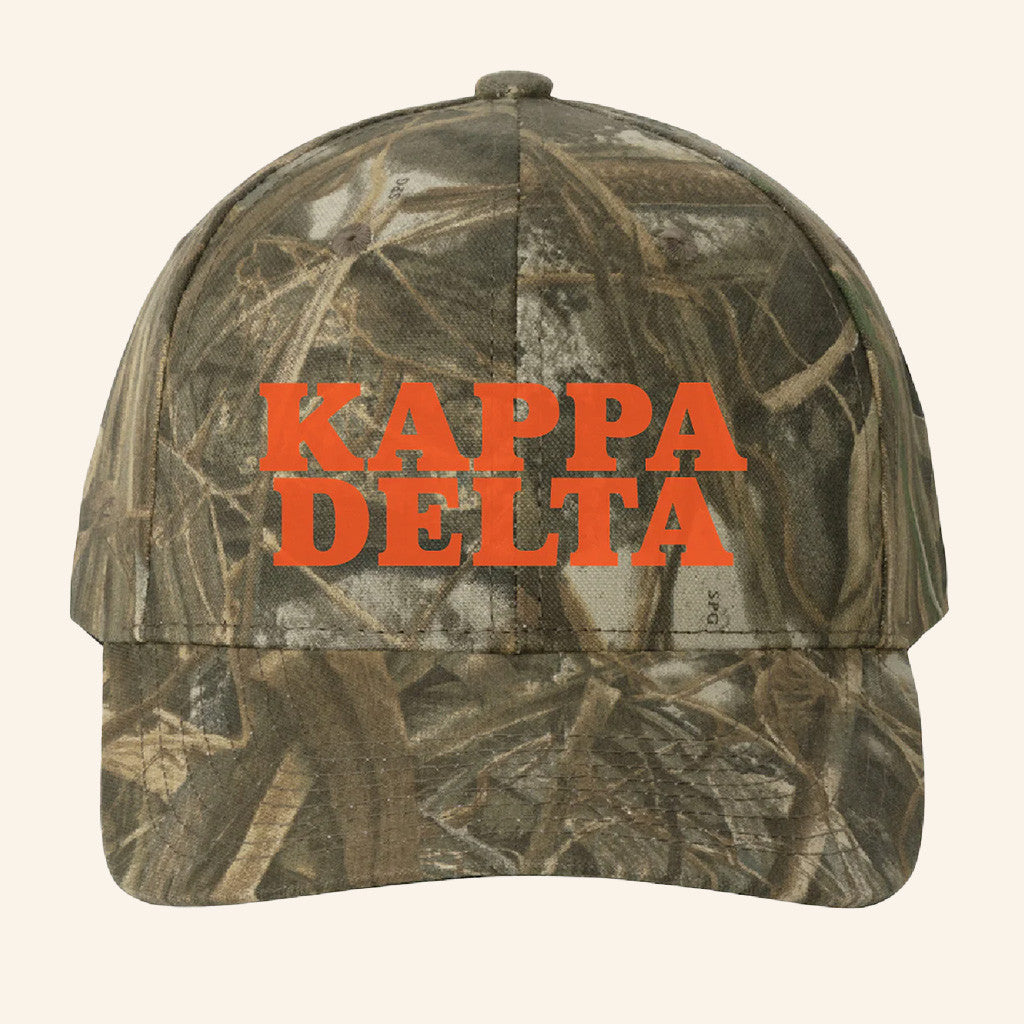 ADPI Merch Kappa Delta Orange Embroidered Camo Hat Birthday Gifts For Boyfriend ADPI Merch Kappa Delta Orange Embroidered Camo Hat Birthday Gifts For Boyfriend