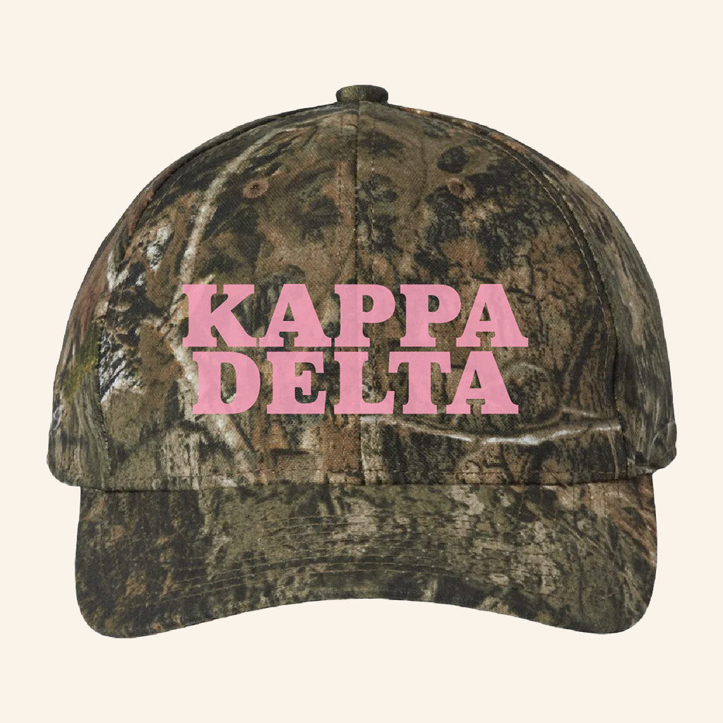 ADPI Merch Kappa Delta Pink Embroidered Camo Hat Unique Gifts For Mom ADPI Merch Kappa Delta Pink Embroidered Camo Hat Unique Gifts For Mom