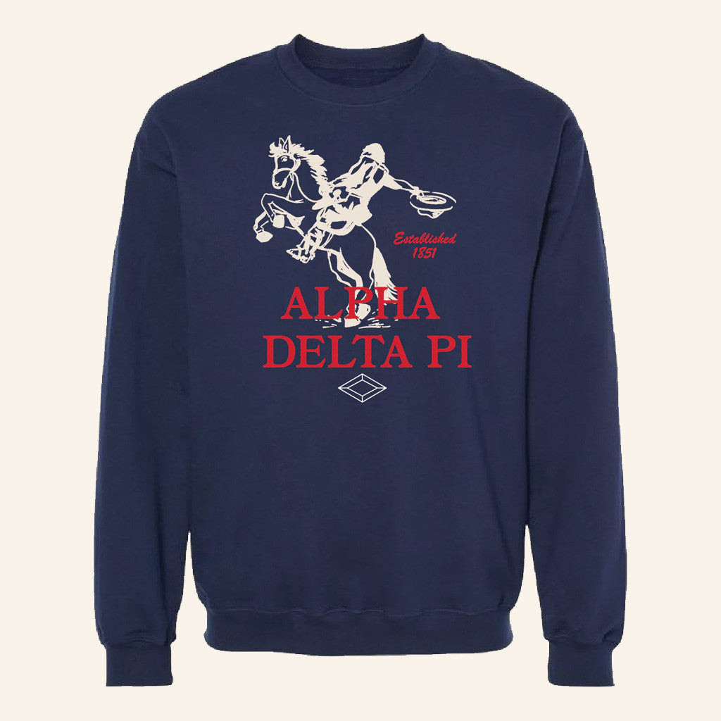 ADPI Merch Navy Rodeo Alpha Delta Pi Crewneck Sweatshirt Gifts For Him ADPI Merch Navy Rodeo Alpha Delta Pi Crewneck Sweatshirt Gifts For Him