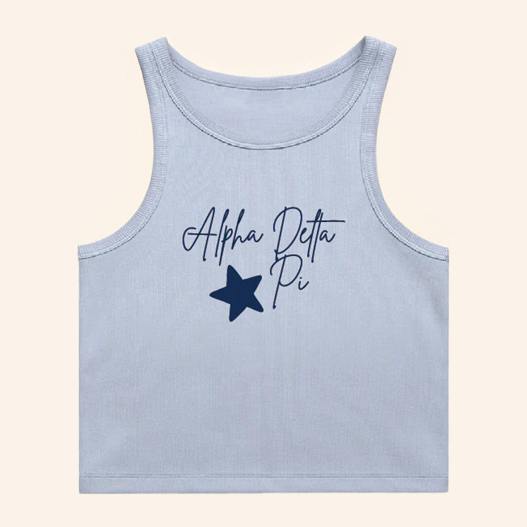 ADPI Merch Navy Star Delta Pi Tank Gifts For Her ADPI Merch Navy Star Delta Pi Tank Gifts For Her