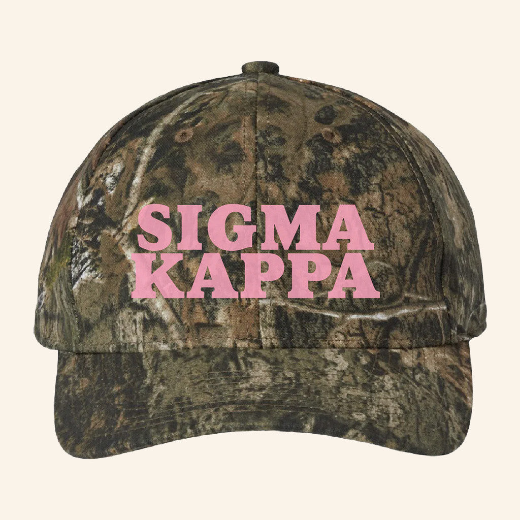 ADPI Merch Sigma Kappa Pink Embroidered Camo Hat Best Gifts For Sister ADPI Merch Sigma Kappa Pink Embroidered Camo Hat Best Gifts For Sister